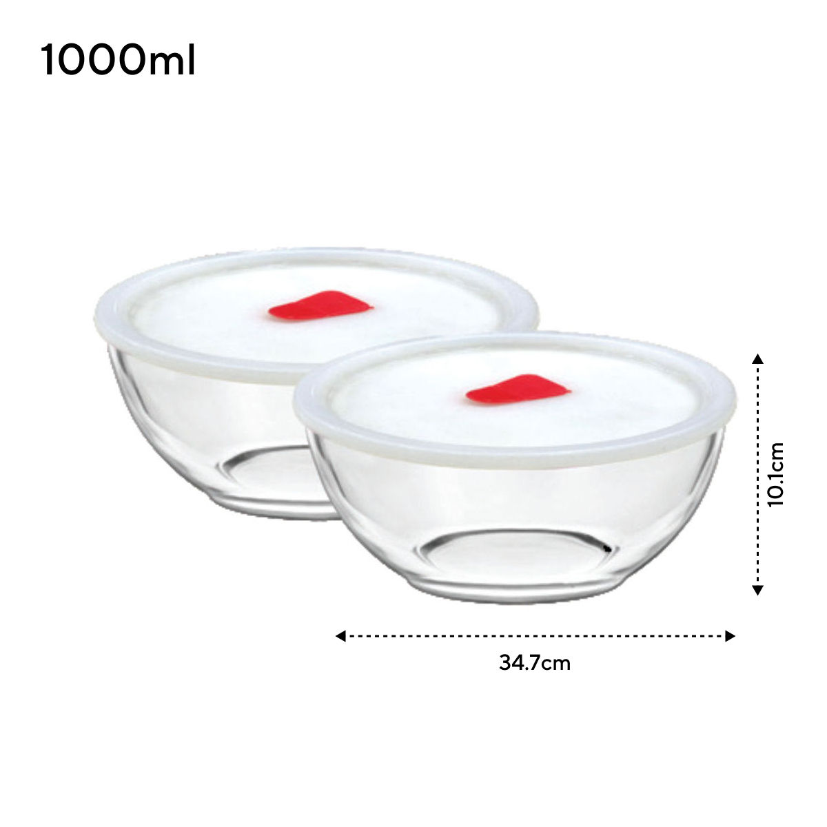 Cuba Mixing Bowl With Lid | 1000 ml | Set Of 2