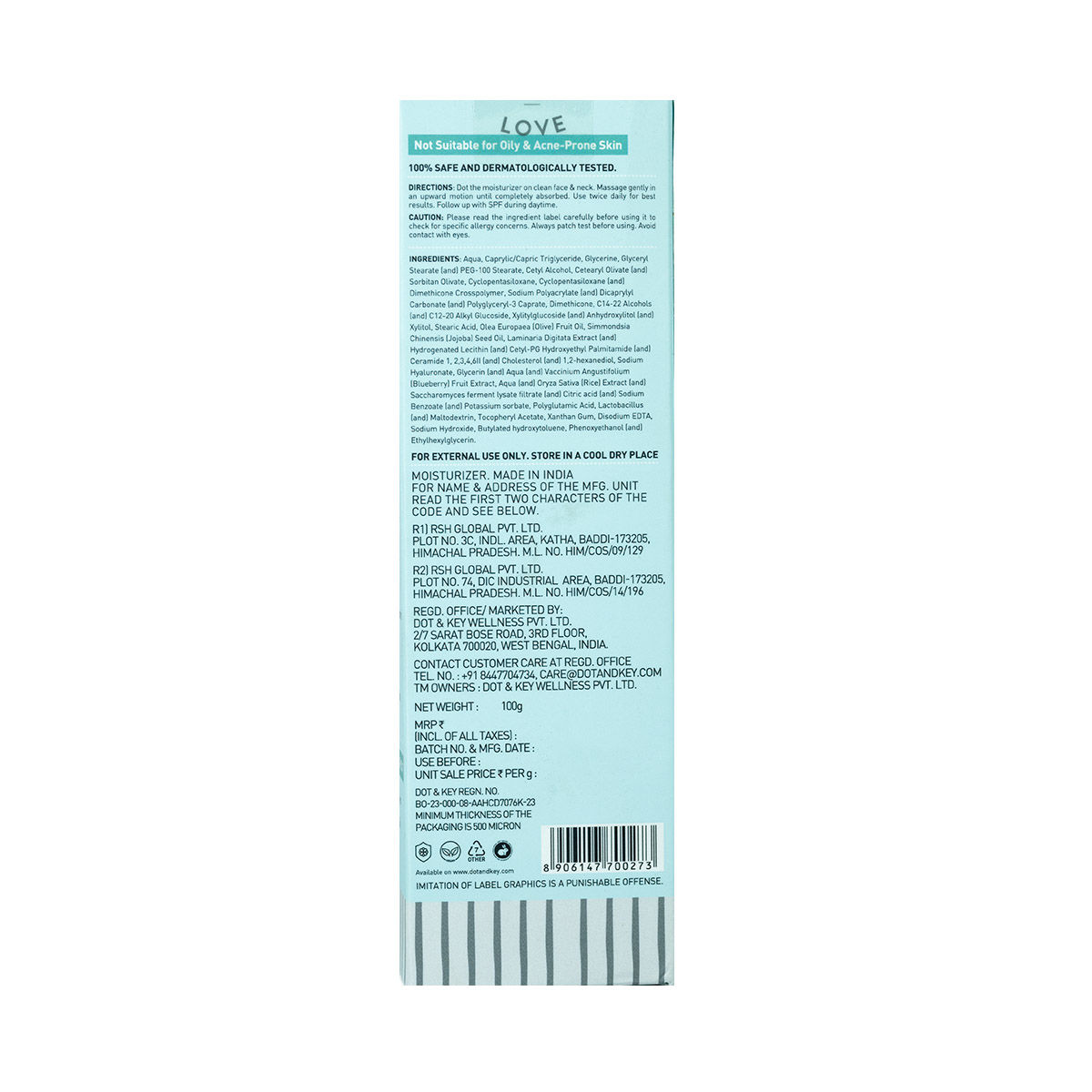 Dot & Key Ceramides & Hyaluronic Hydrating Face Cream For Dry Skin 100 ml Combo