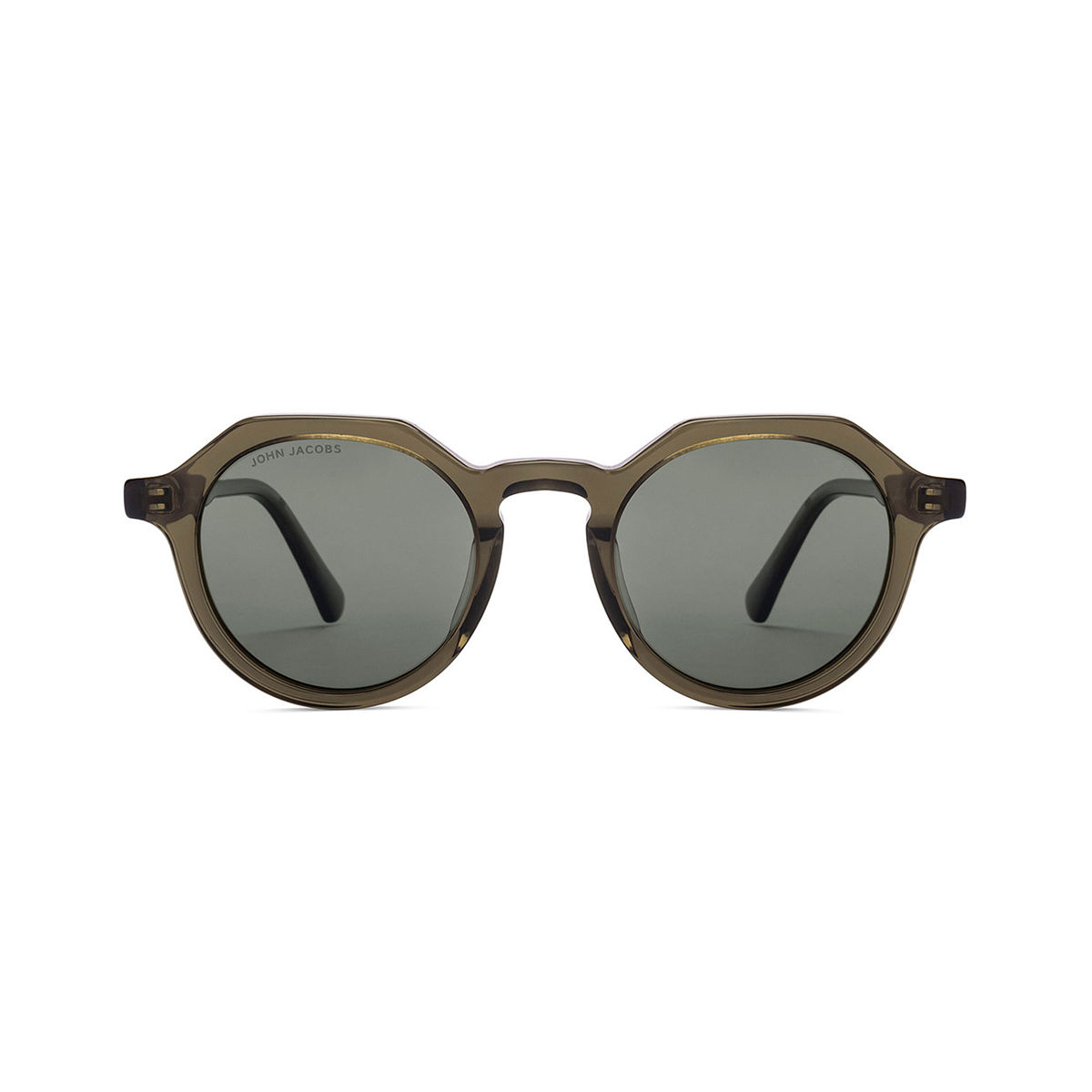John Jacobs By Lenskart Unisex Acetate Round Sunglasses | Transparent Green
