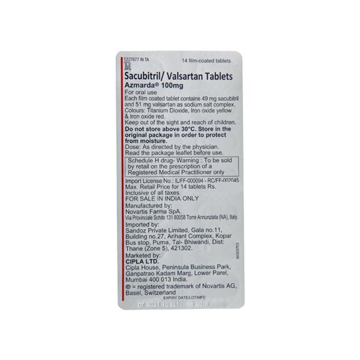 Azmarda 100Mg Tablet