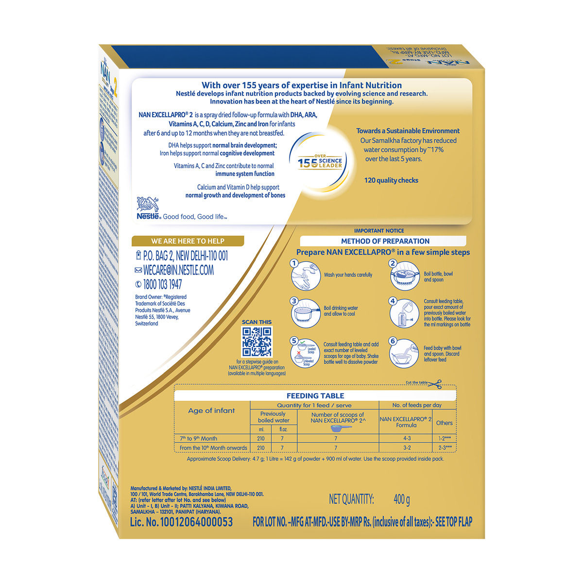 Nestle Nan Excellapro Stage 2 Follow-Up Formula 6+ Months 400 g Combo
