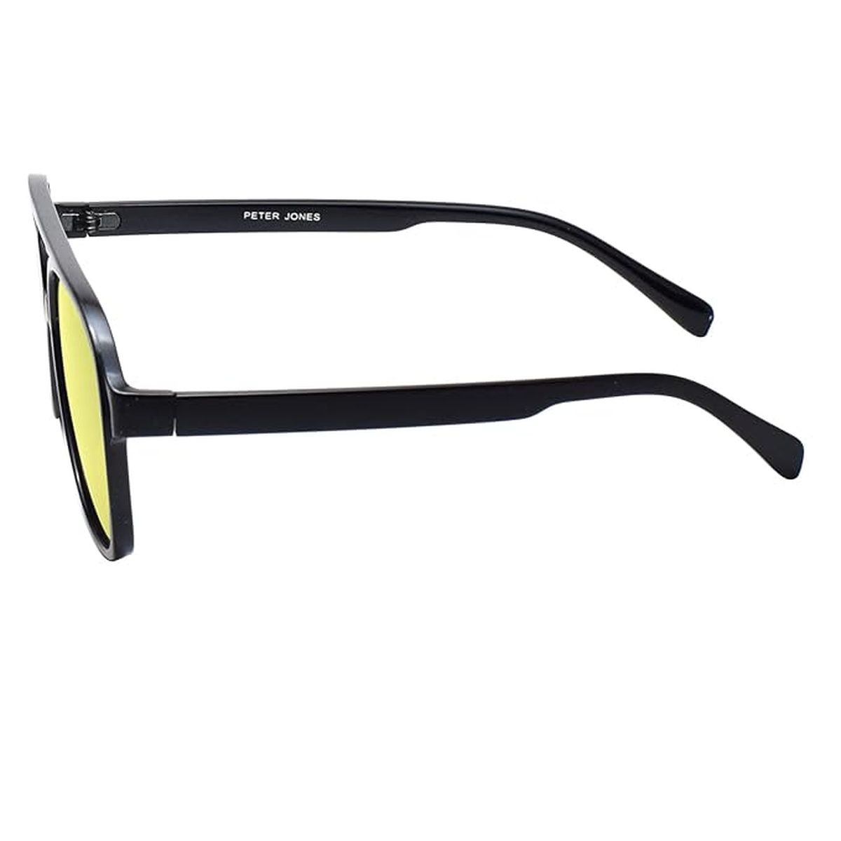 Peter Jones Unisex Solid Polycarbonate Aviator Sunglasses | Black - L