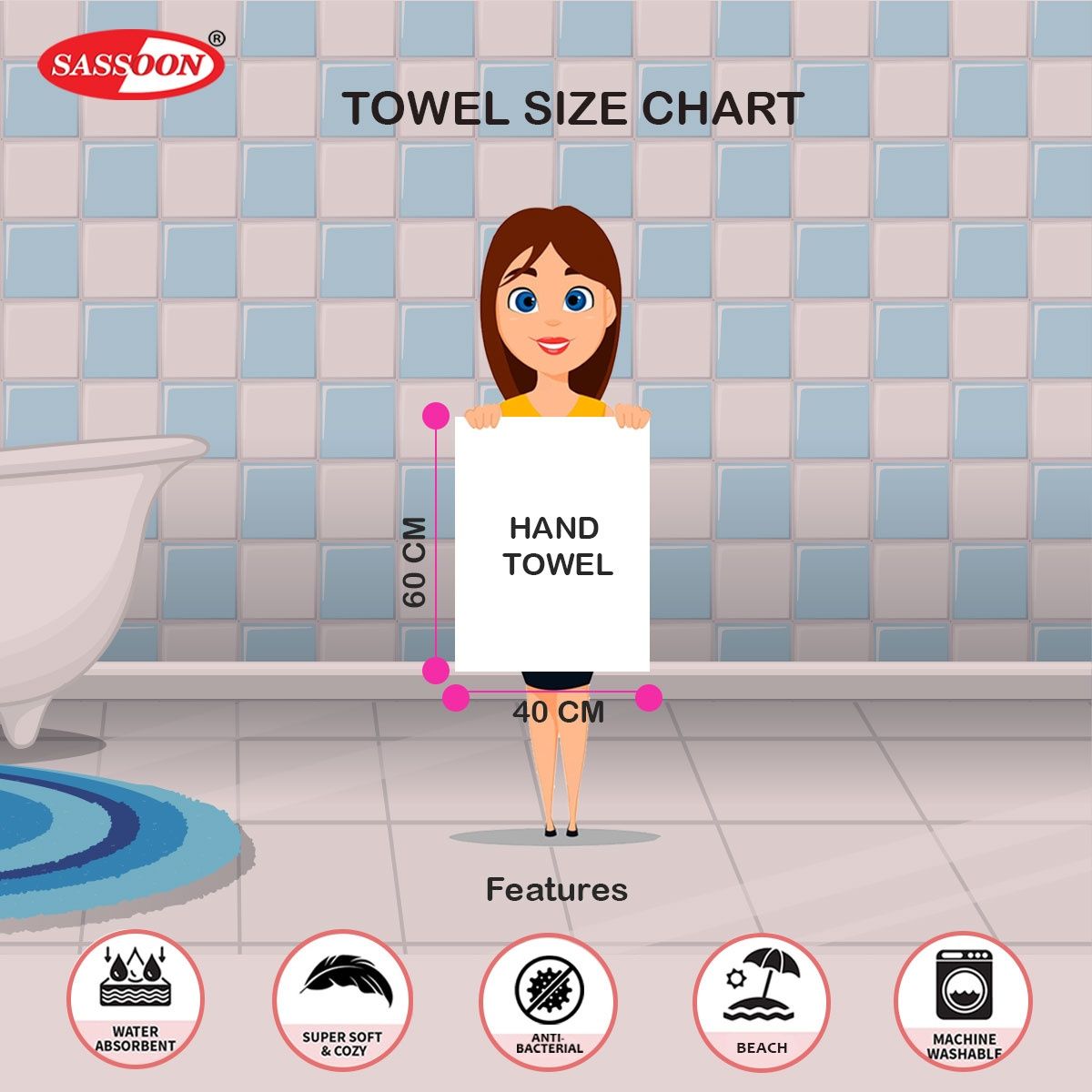 Sassoon Microfiber Hand Towel | Rust | 40 x 60 cm