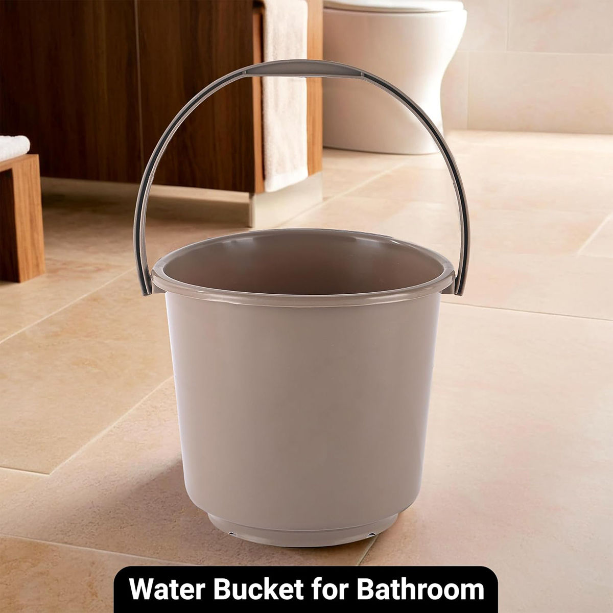 Kuber Industries Plastic Bucket for Cleaning & Storage|Plain Bucket|5 L|Brown