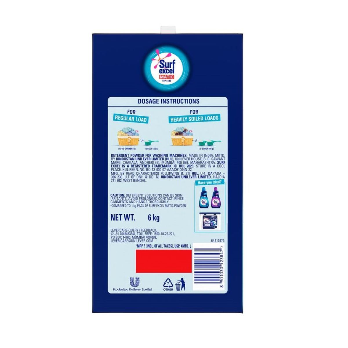 Surf Excel Matic Top Load Detergent Powder