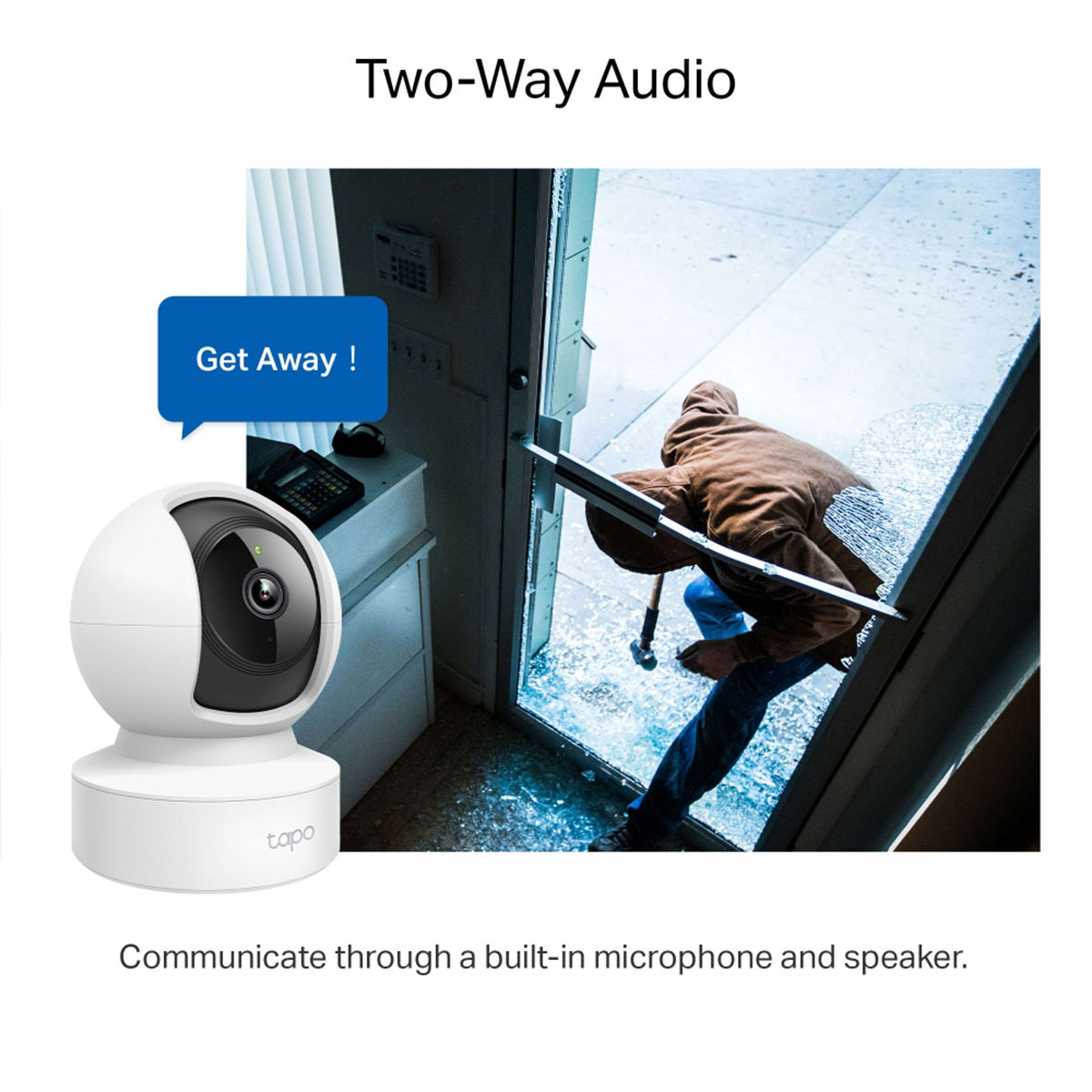 TP-Link Tapo C212 Pan/Tilt Home Security Wi-Fi Camera, Works with Alexa & Google Home