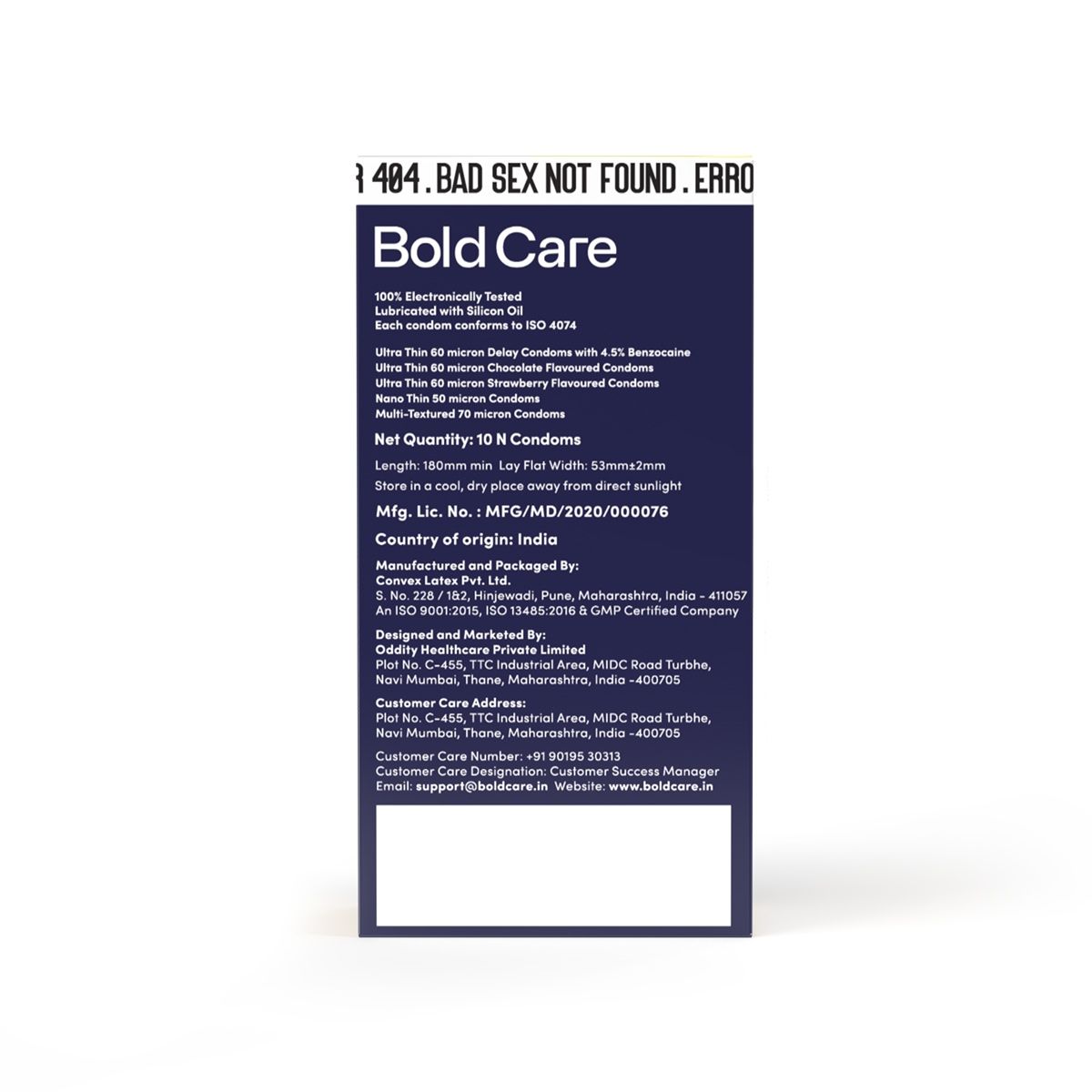 Bold Care Extend Delay Spray With Lidocaine 10% (20g) & Bold Care 404 By Variety Pack Condoms - Ultra Thin, Multi-Textured, Nano Thin, Chocolate Flavour, & Strawberry Flavoured Condoms (10pc) Combo