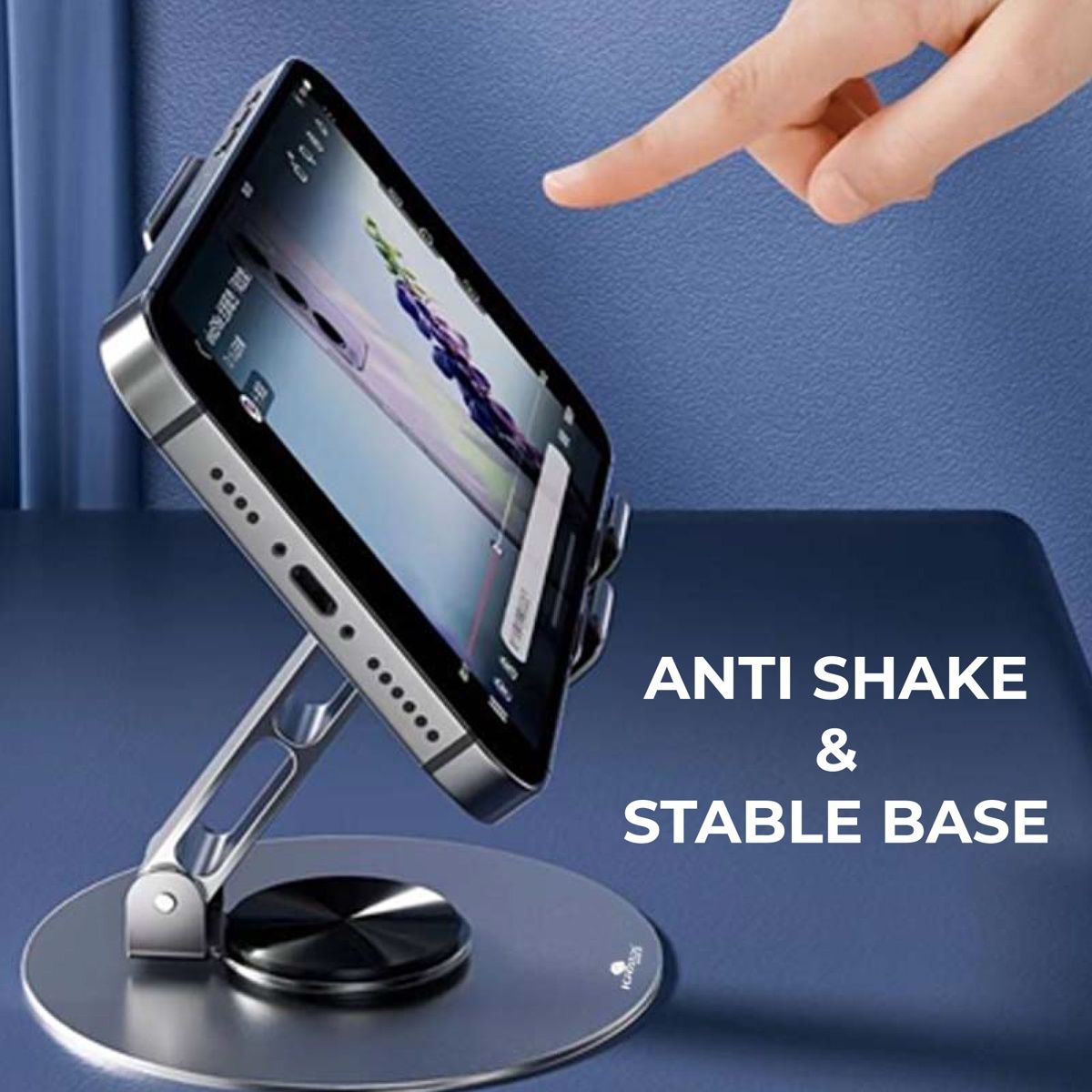 Kratos Rotatable and Foldable Mobile & Tablet Stand|360� Multiple Adjustments| Anti Shake design