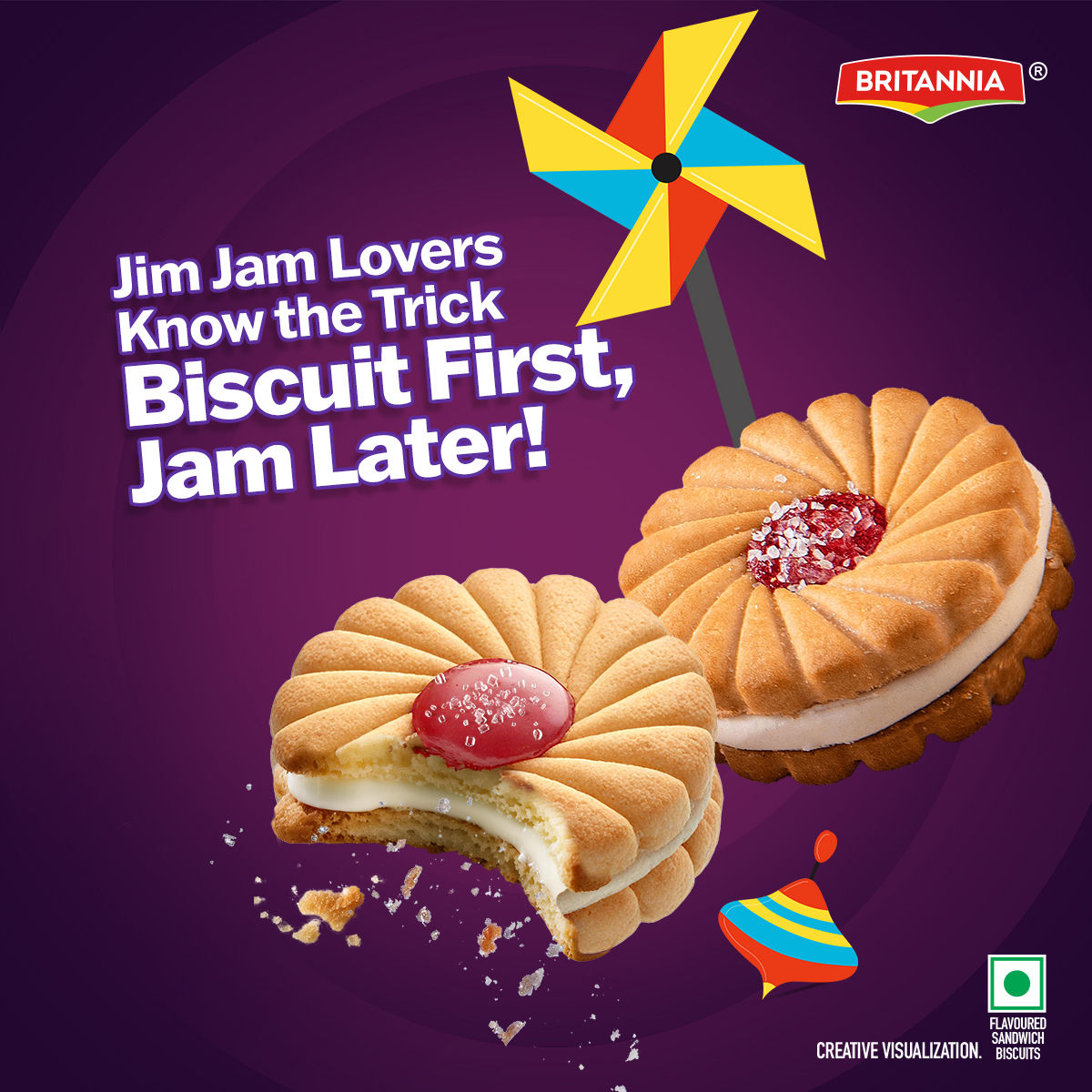 Britannia Bourbon Chocolate Cream Biscuits 150 gms & Treat Jimjam Cream Biscuits 100 gms Combo