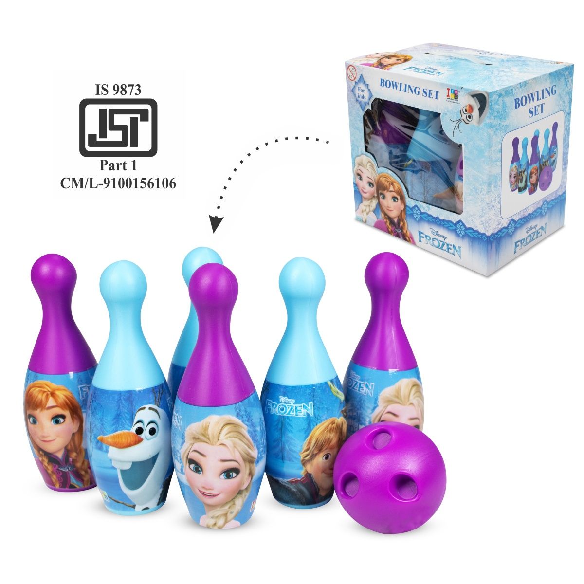 Itoys Bowling Set Box Frozen- (Colour May Vary)