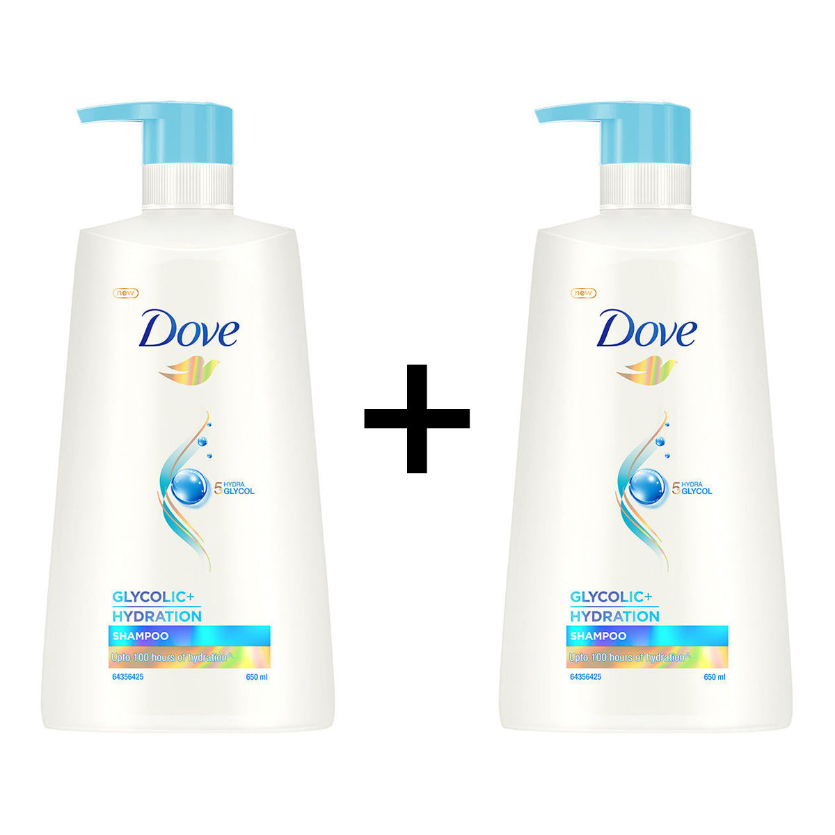 Dove Glycolic Hydration Xl Shampoo 650 ml X 2 Combo