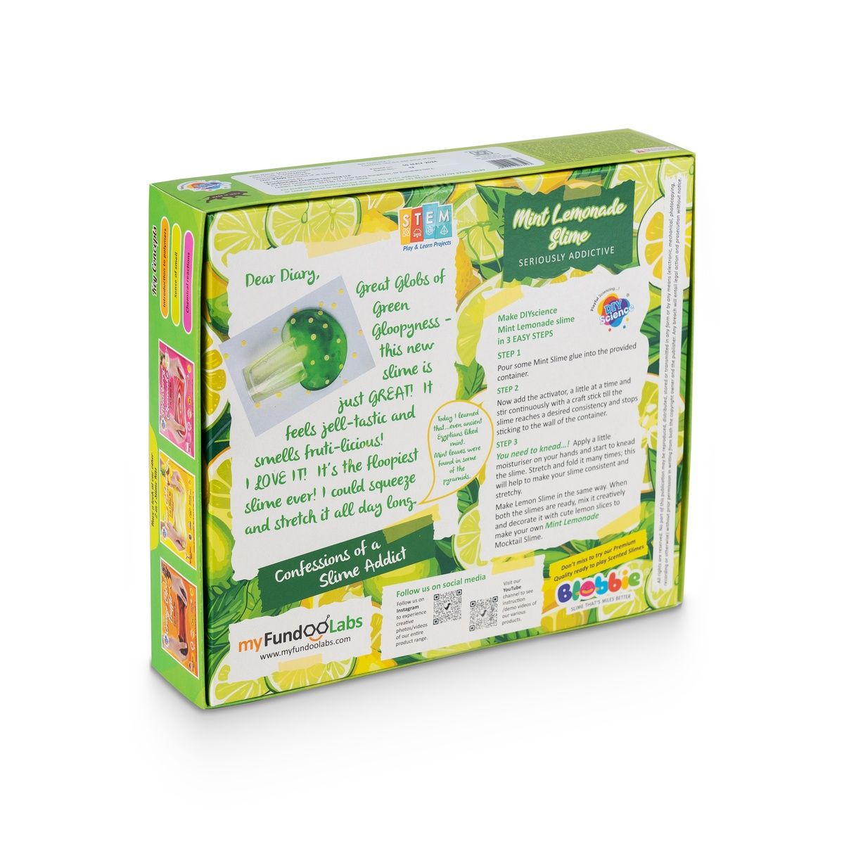 DIY Science Mint Lemonade Slime Kit