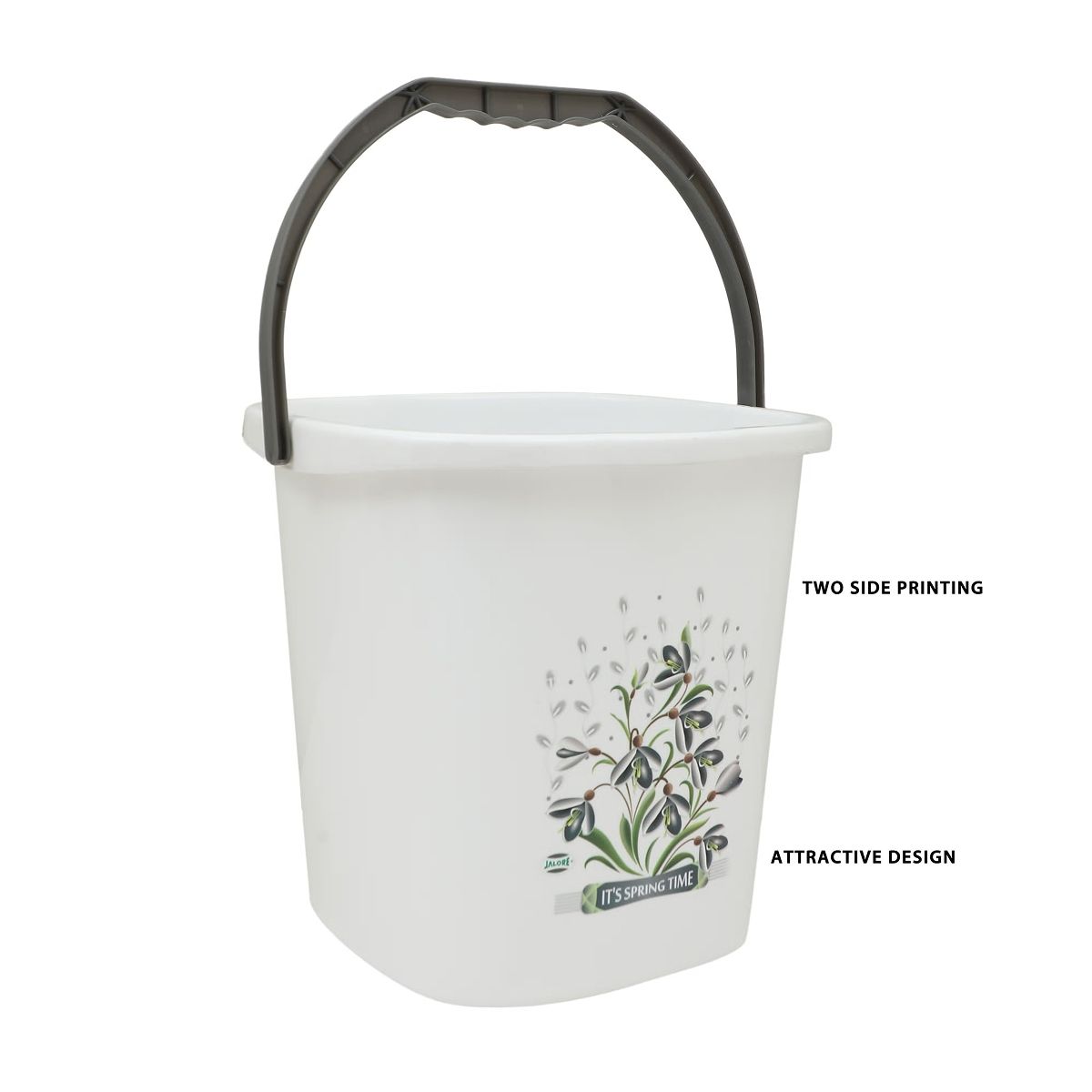 Jalore Square Plastic Bucket | White |20 L
