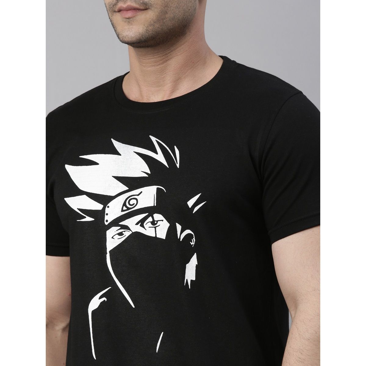 Bushirt Men's Hatake Kakashi | Naruto Anime T-shirt | Black - XL
