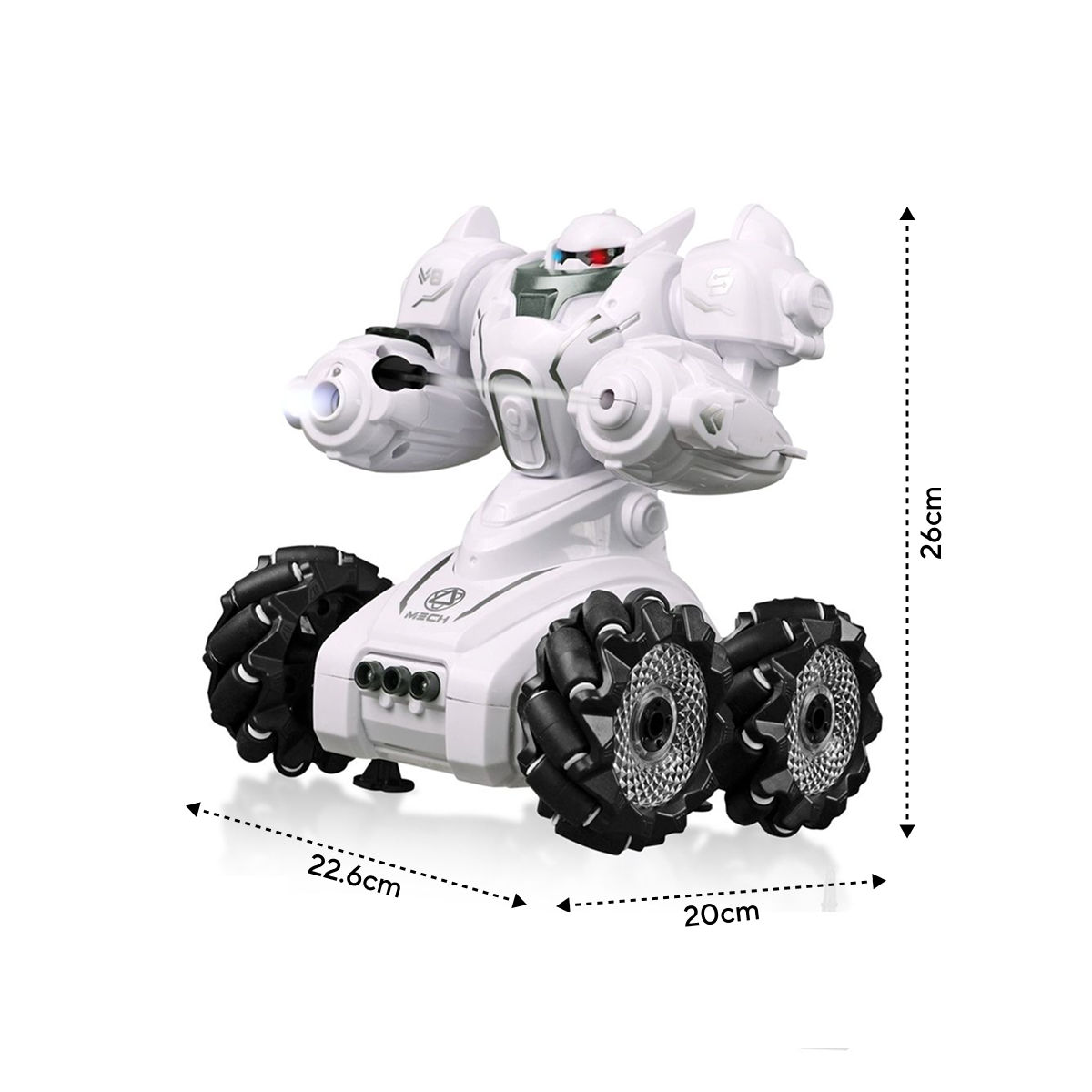 Toyshine Remote Control Multifunction Stunt Robot Gesture Control with Light And Mist Spray |White