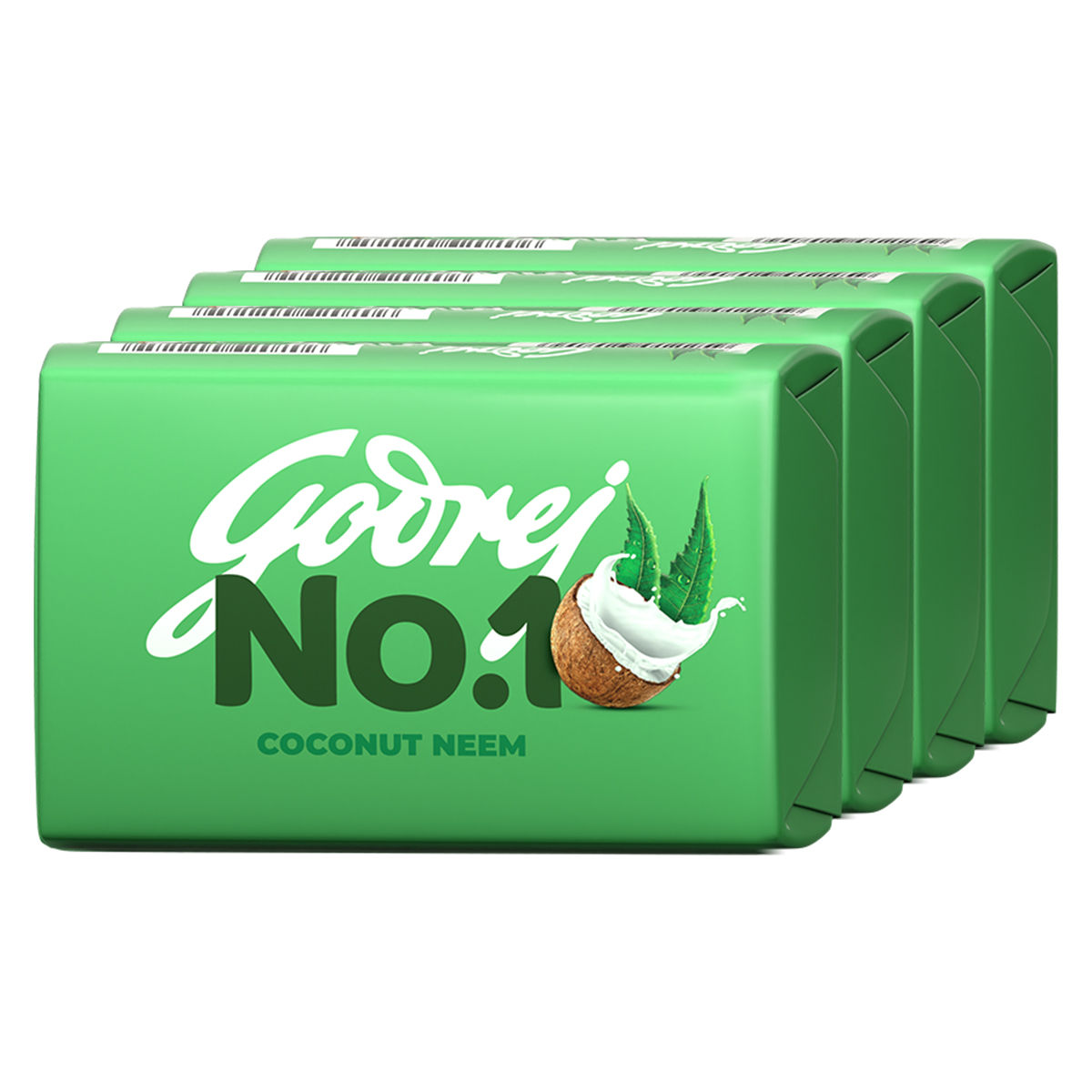 Godrej No.1 Coconut & Neem - Soaps For Bath, Grade 1 Soap (Buy 3 Get 1 Free)
