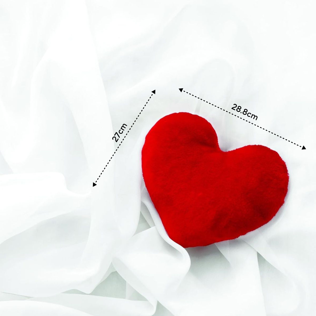 Webby Heart Shape Cushion Soft Toys | 30 cm | Red