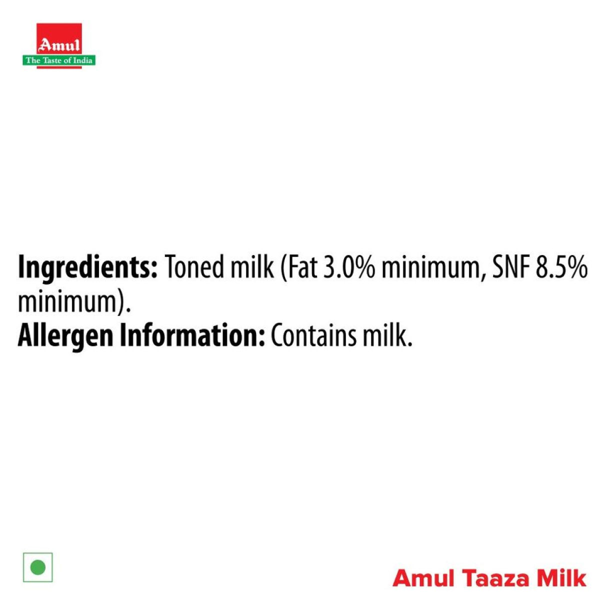 Amul Taaza Homogenised Toned Milk (Tetra Pack) 200 ml Combo