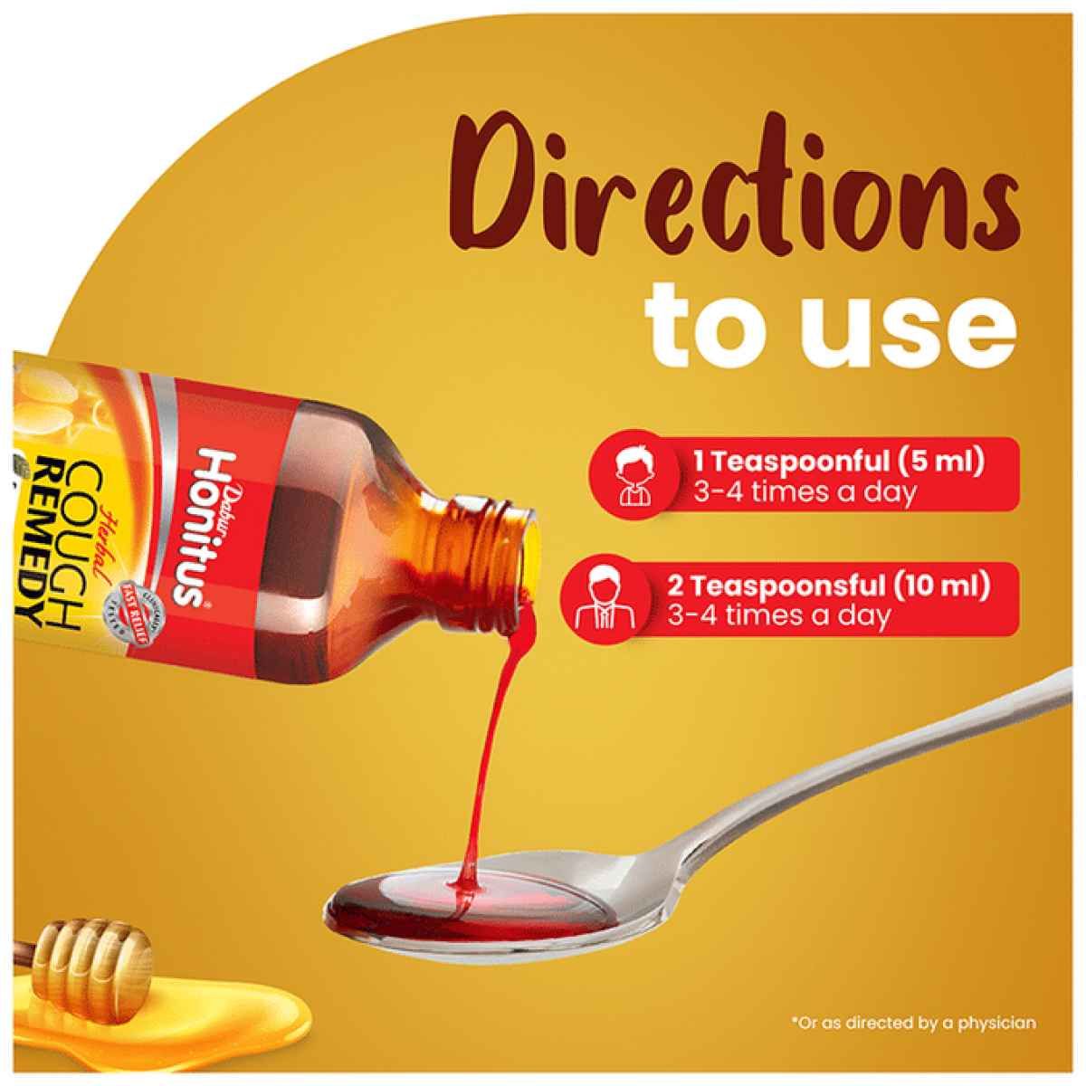 Dabur Honitus Honey Based Ayurvedic Cough Syrup with Free Hot Sip Ayurvedic Kadha