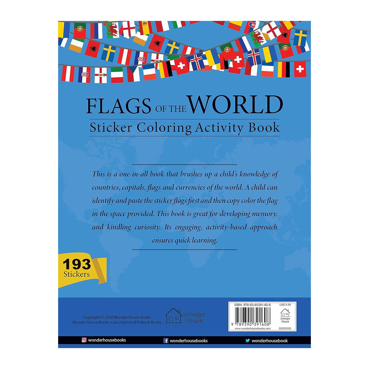 Flags Of The World- Sticker Coloring Activity Book For Children Country Capital Language & Currency