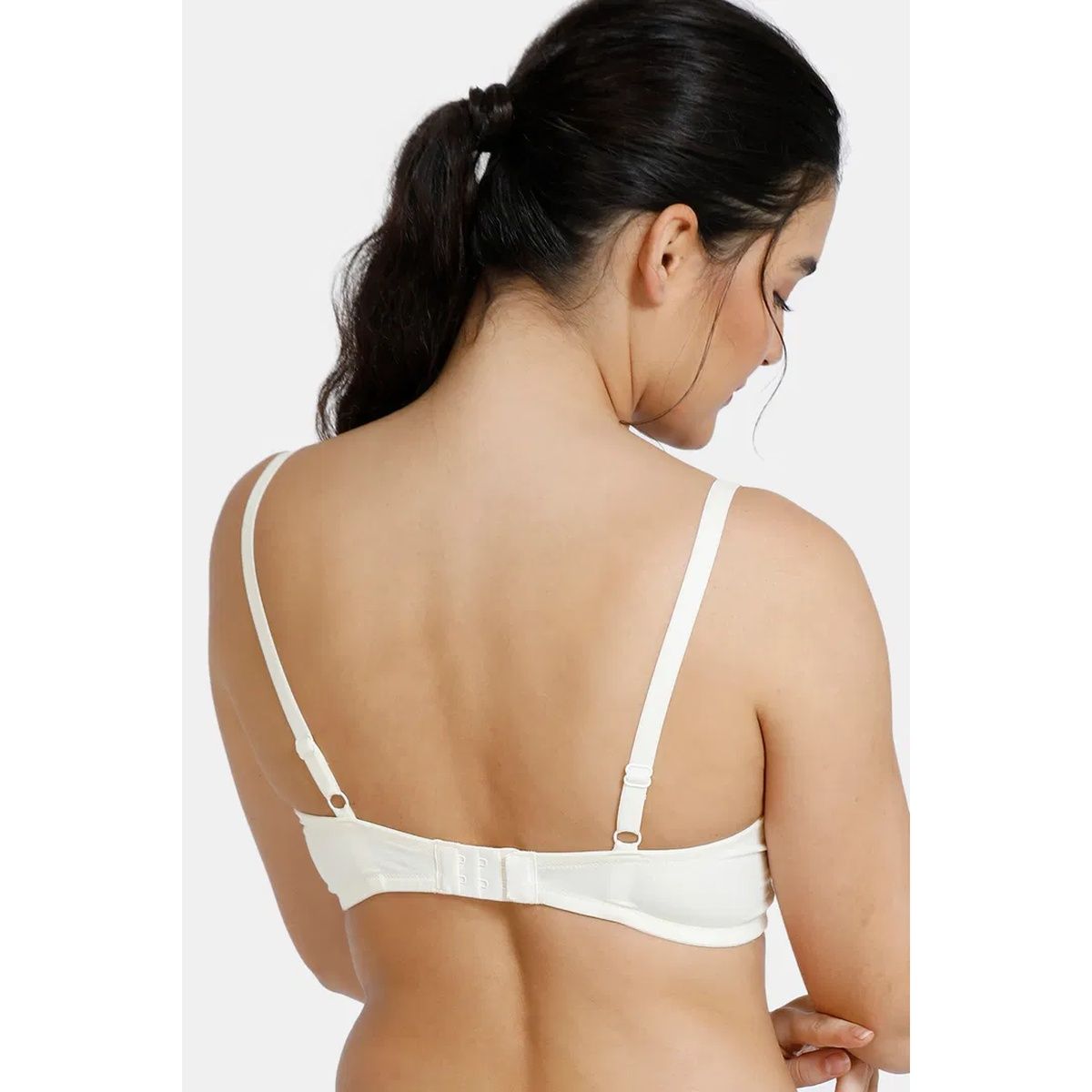 Zivame Women's Padded Non Wired 3/4th Coverage T-Shirt Bra | White - 38C