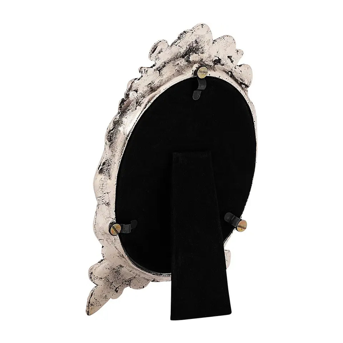 Devnidhii Photo Frame Silver Plated Oval Shape with Legs