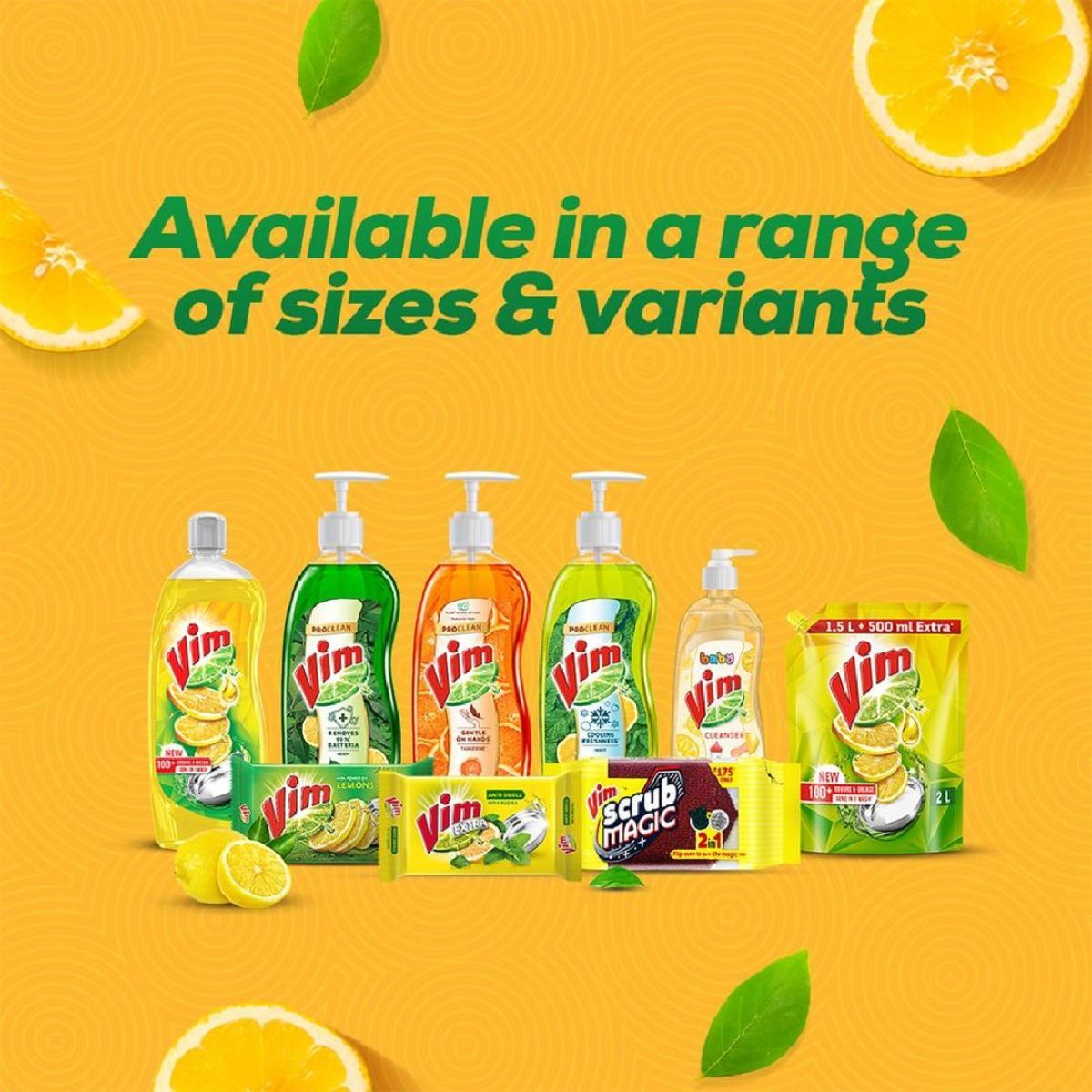 Vim Dishwash Liquid Gel Lemon Refill Pouch 2 l Combo