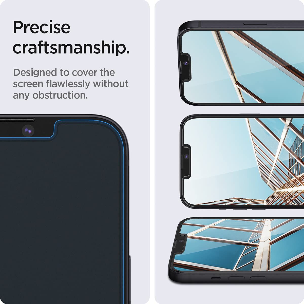Spigen Ez Fit Tempered Glass Screen Protector Guard For Iphone 14/13/13 Pro Smartphone - 2 Pack