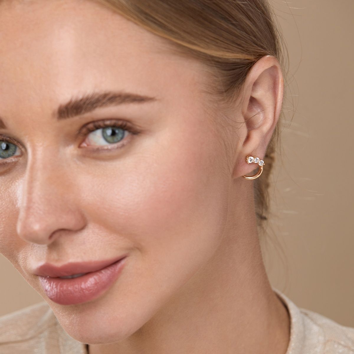 Minutiae Rose Gold Circular Studs Earrings