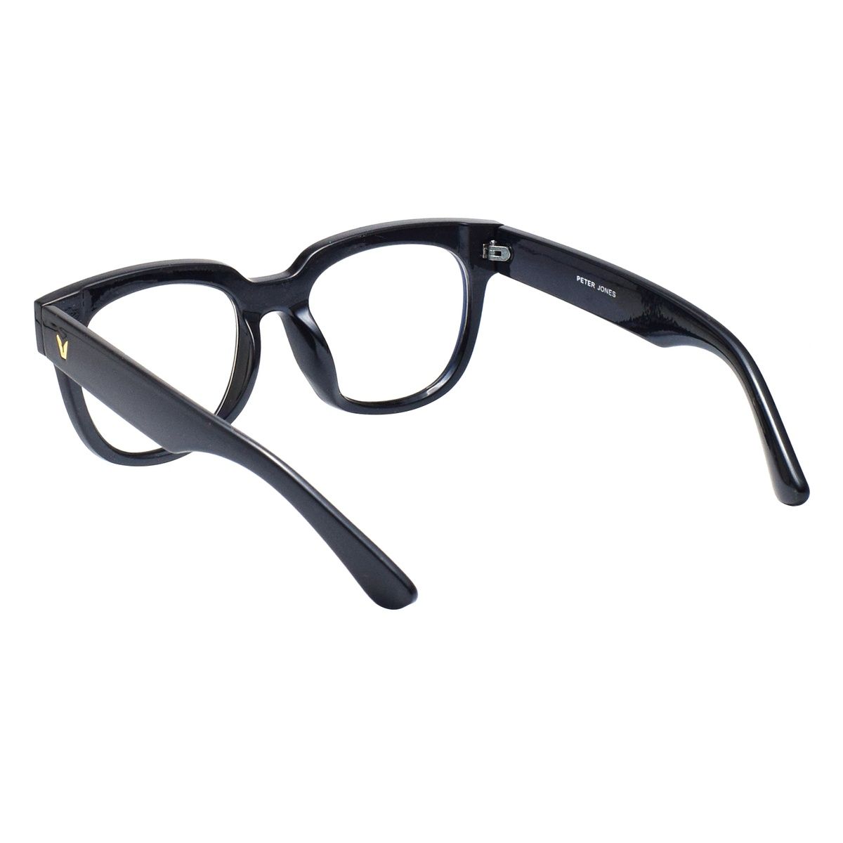 Peter Jones Unisex Solid Plastic Computer Glasses | Black and Gold - L