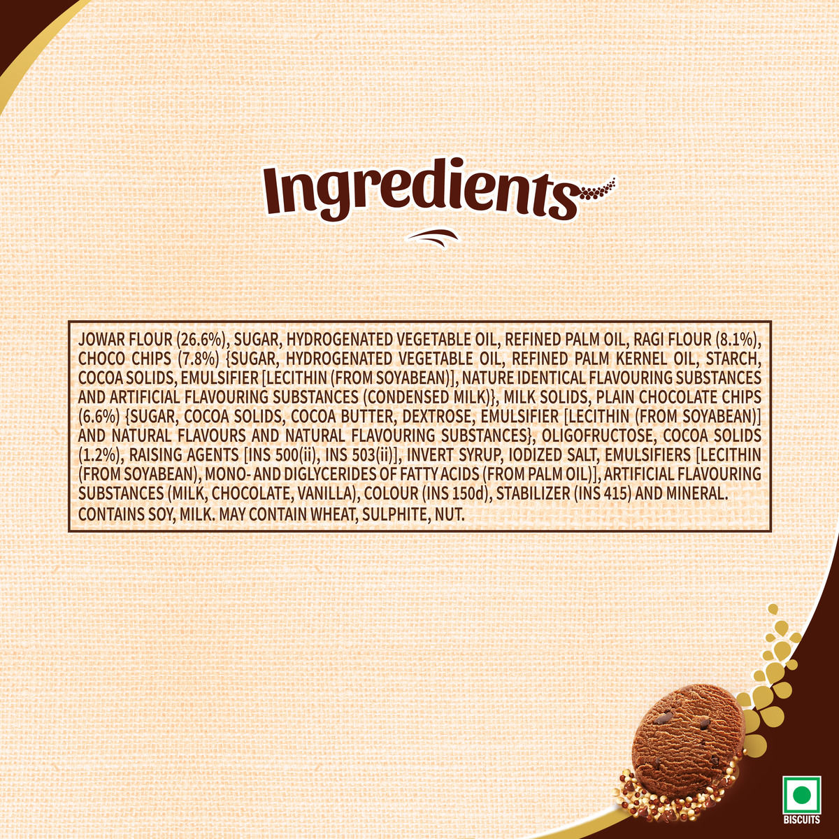 Sunfeast Farmlite Super Millets Ragi and Jowar Chocochip Cookies,Delightfully Tasty & Crunchy