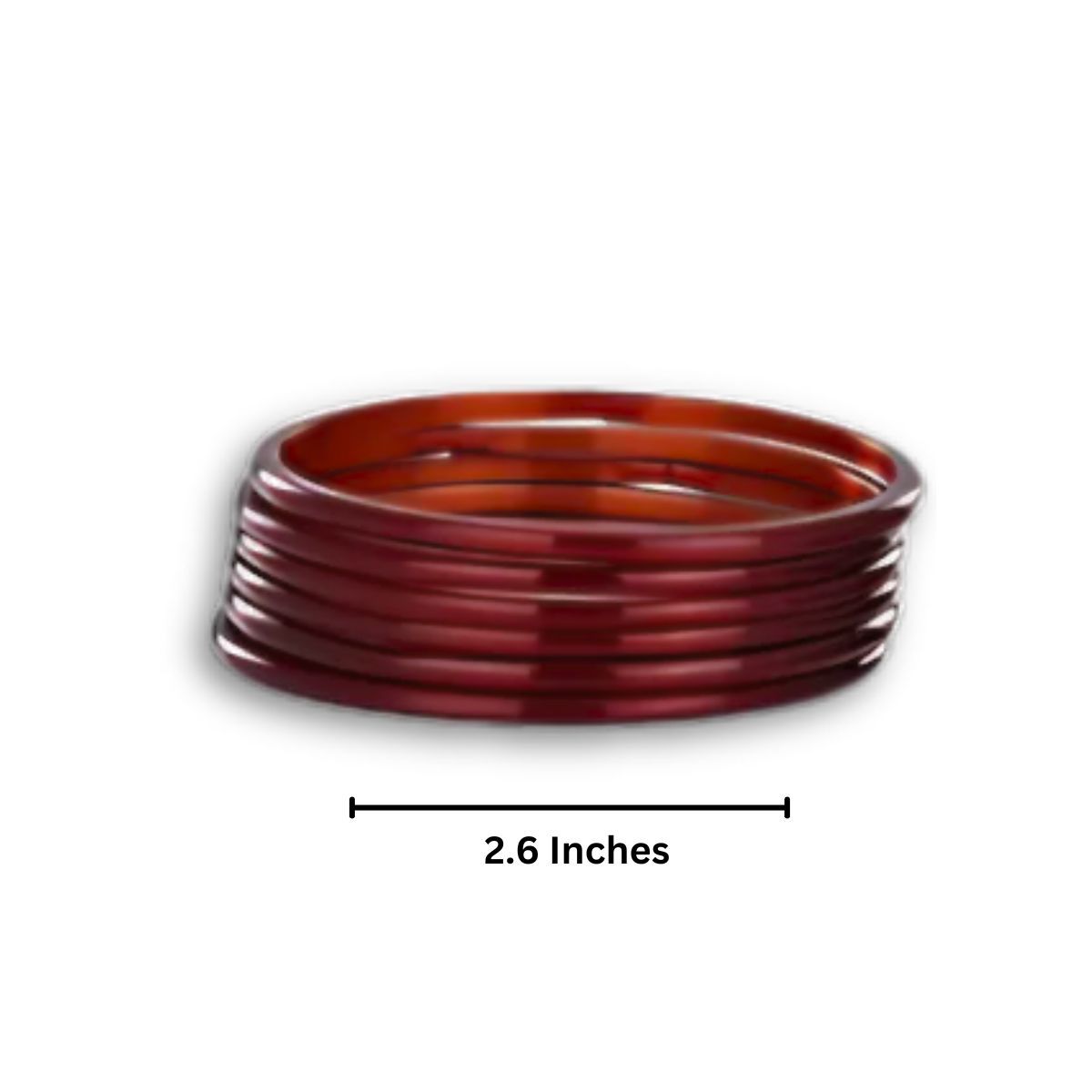 Gullak Red Glass Bangle Set - Size 2.6