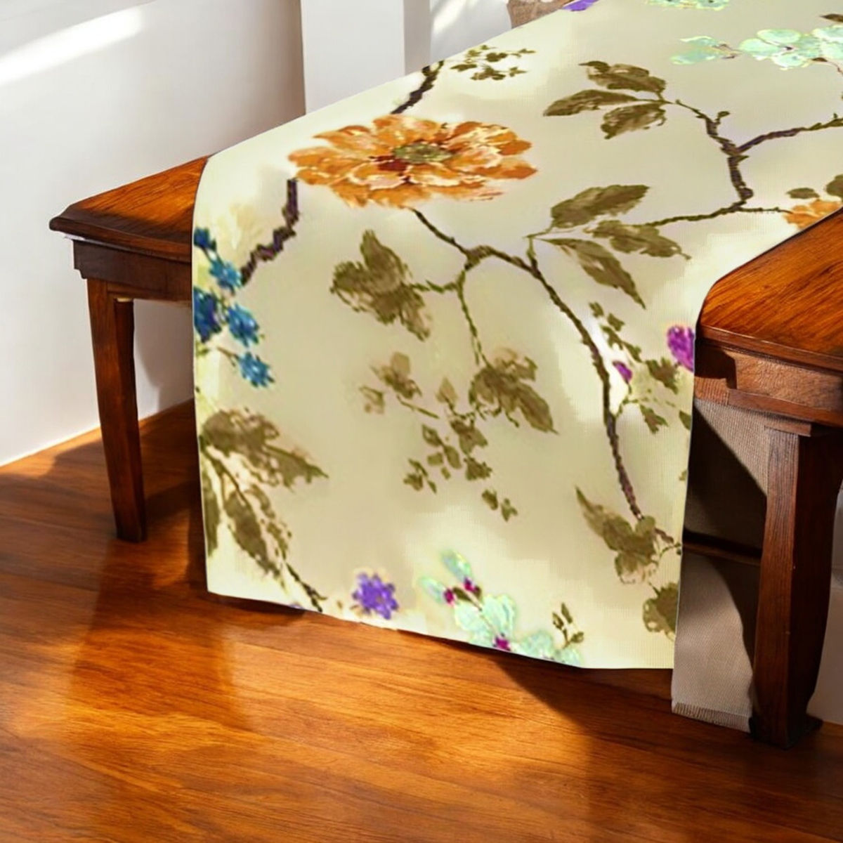 Lushomes Table Runner - Printed Flower | Cotton | 13 x 72 inch | Rectangular
