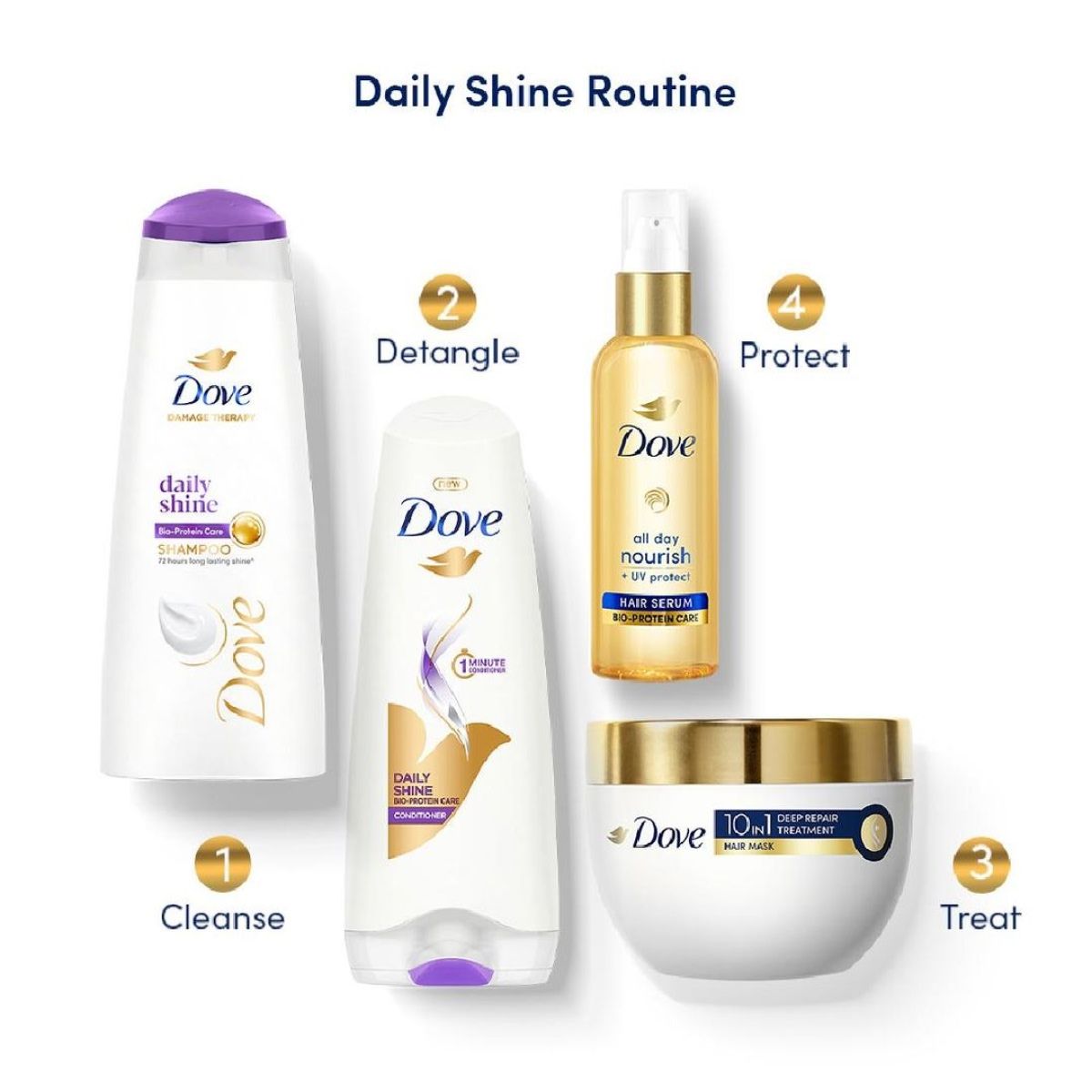Dove Daily Shine Shampoo 180 ml Combo