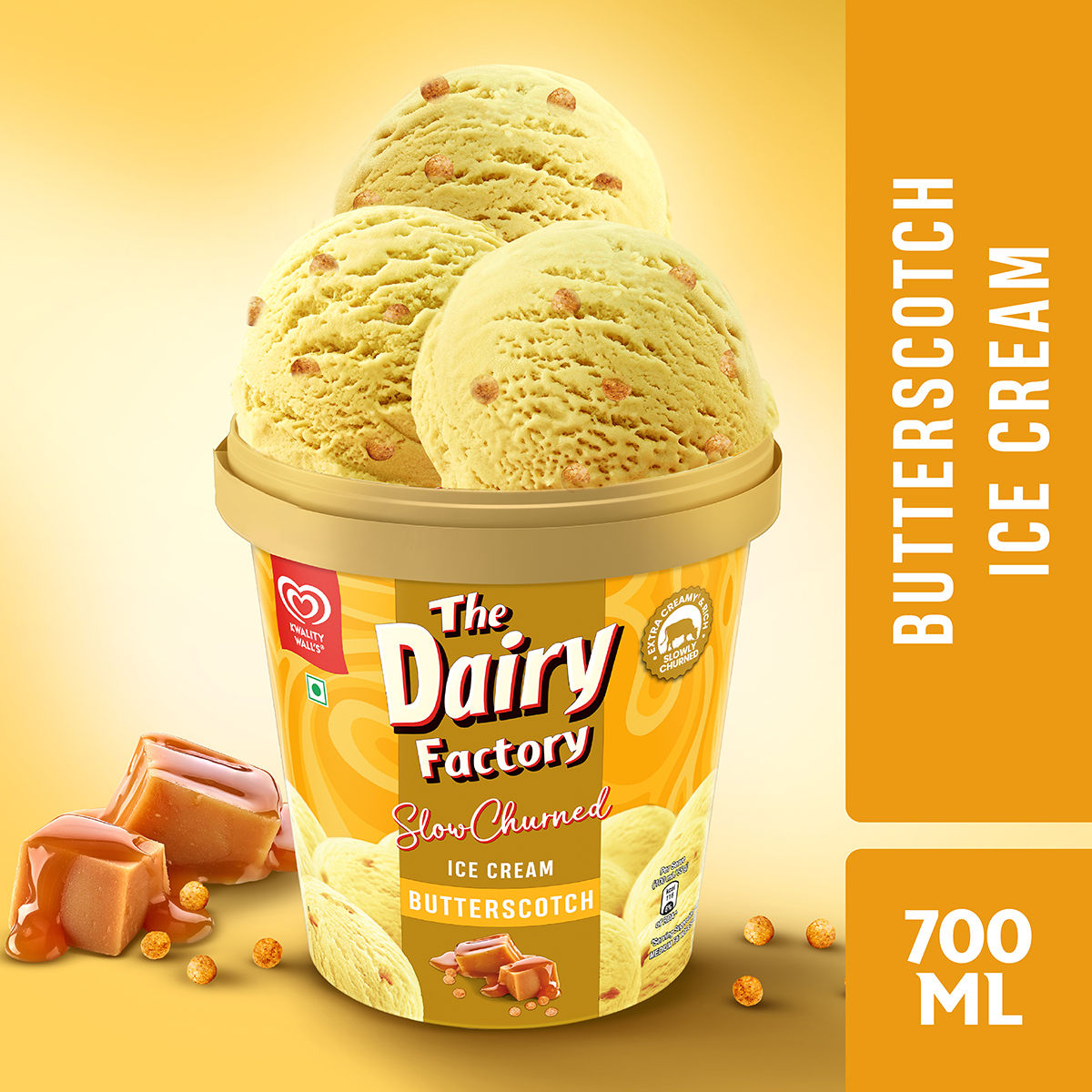Kwality wall's Crunchilicious Butterscotch Tub 700 ml Combo