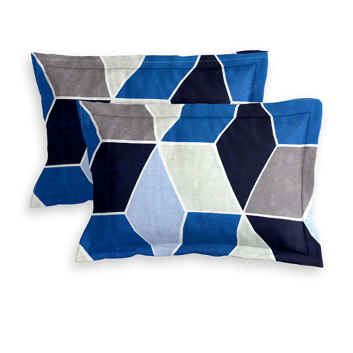 Romee Blue 3D Print Cotton Double Bedsheet with 2 Pillow Covers