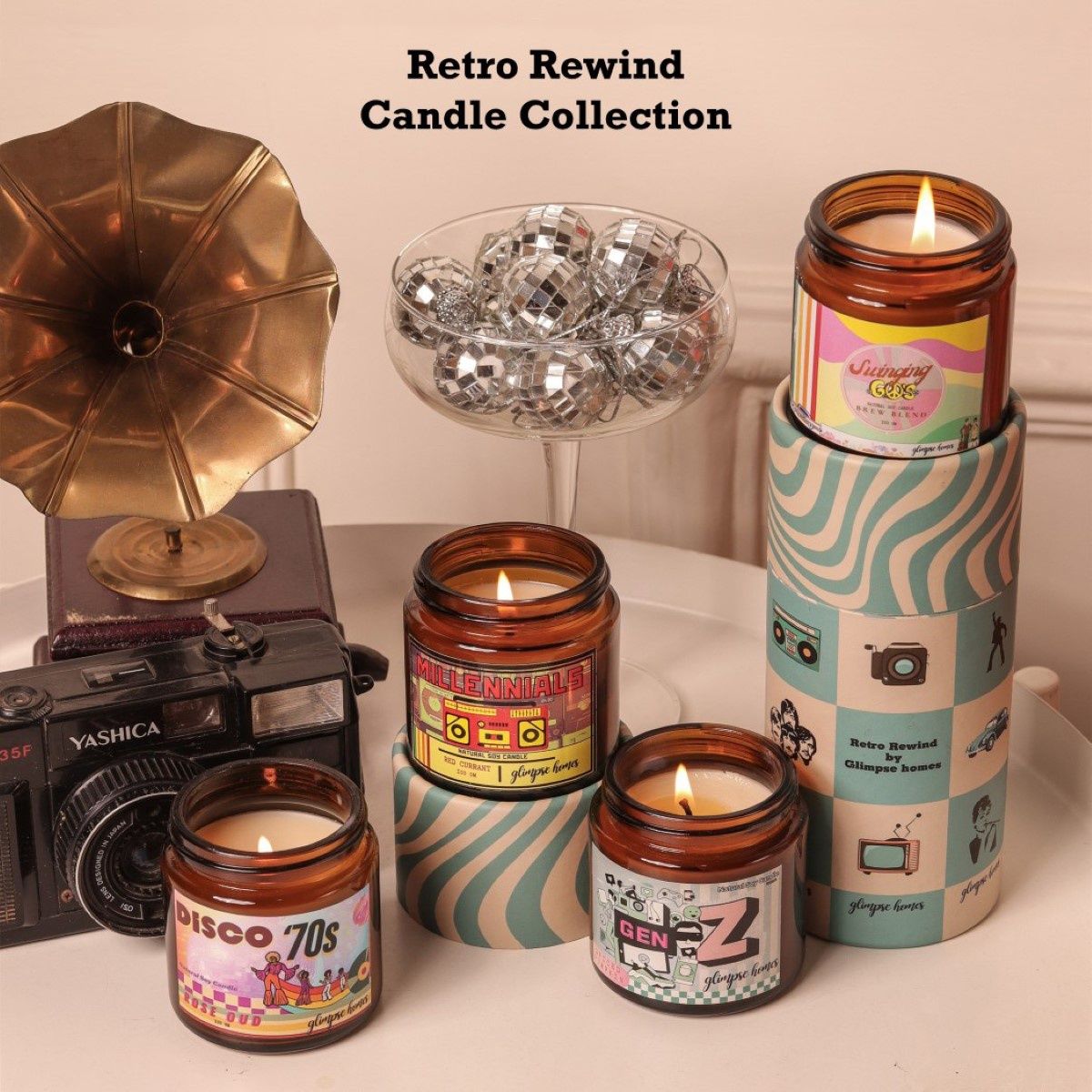 Classic Mocha and Rose Oud Glass Jar Candles | Set of 2
