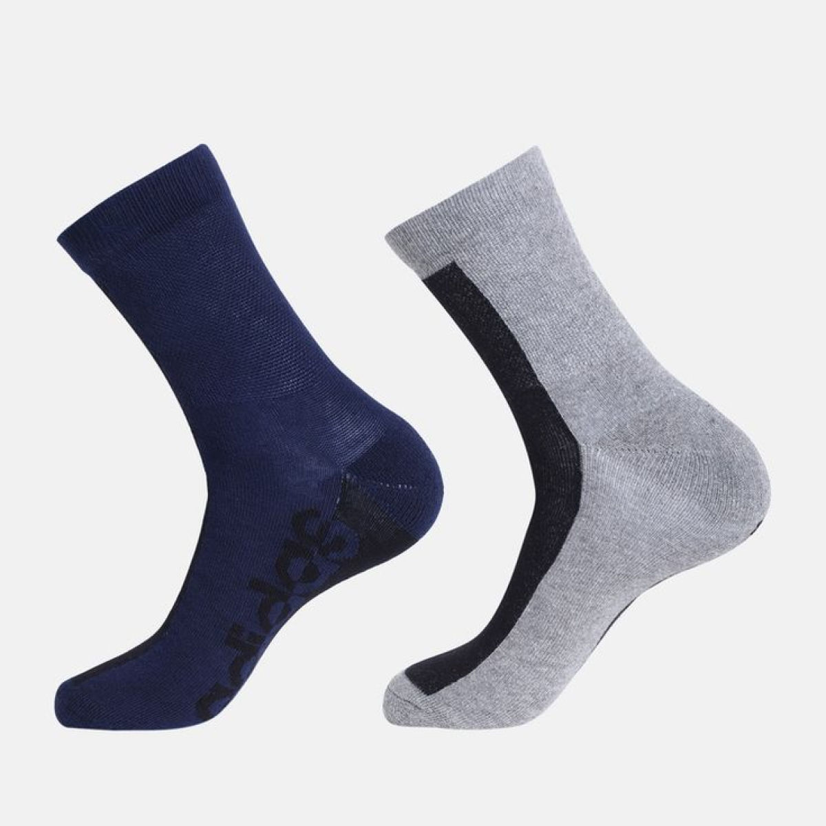 Adidas Men's Heel and Toe Cushion High Ankle Coll | One Size | Navy and Grey Melange
