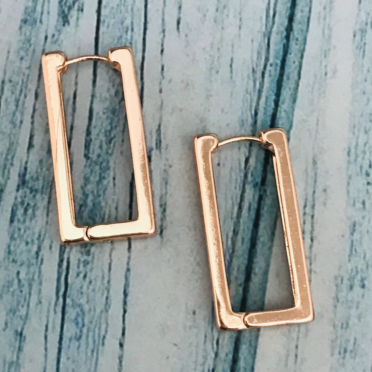 Rectangular Rose Gold Earrings