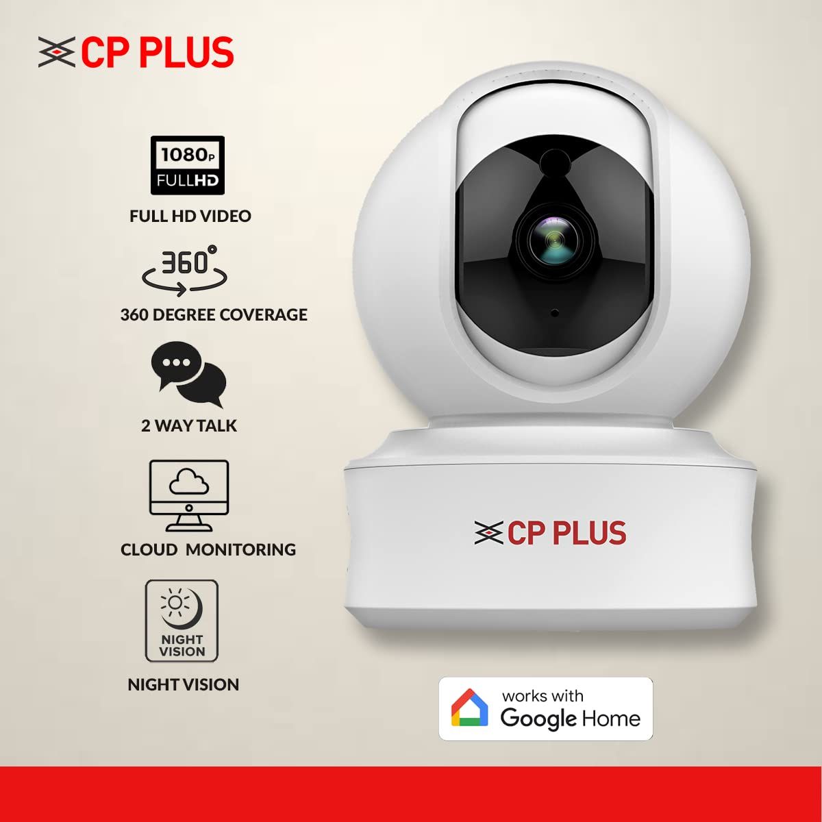 CP Plus 2MP Full HD Smart Wi-Fi Cctv Home Security Camera
