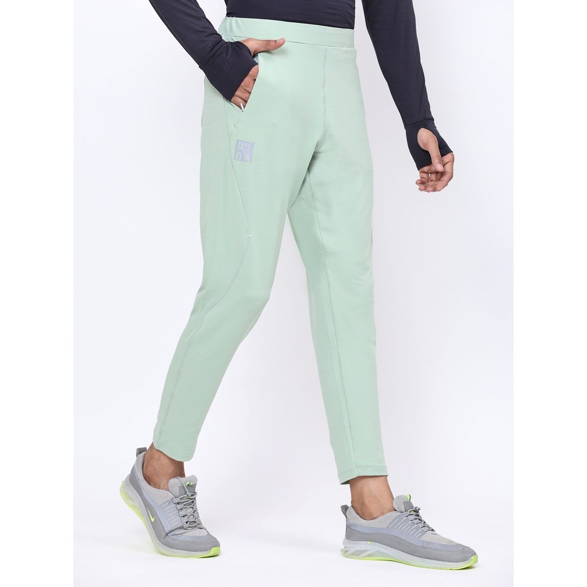 Dida Men's Track Pant Regular Comfortable Stretchable Dry-Fit | Light Green - M