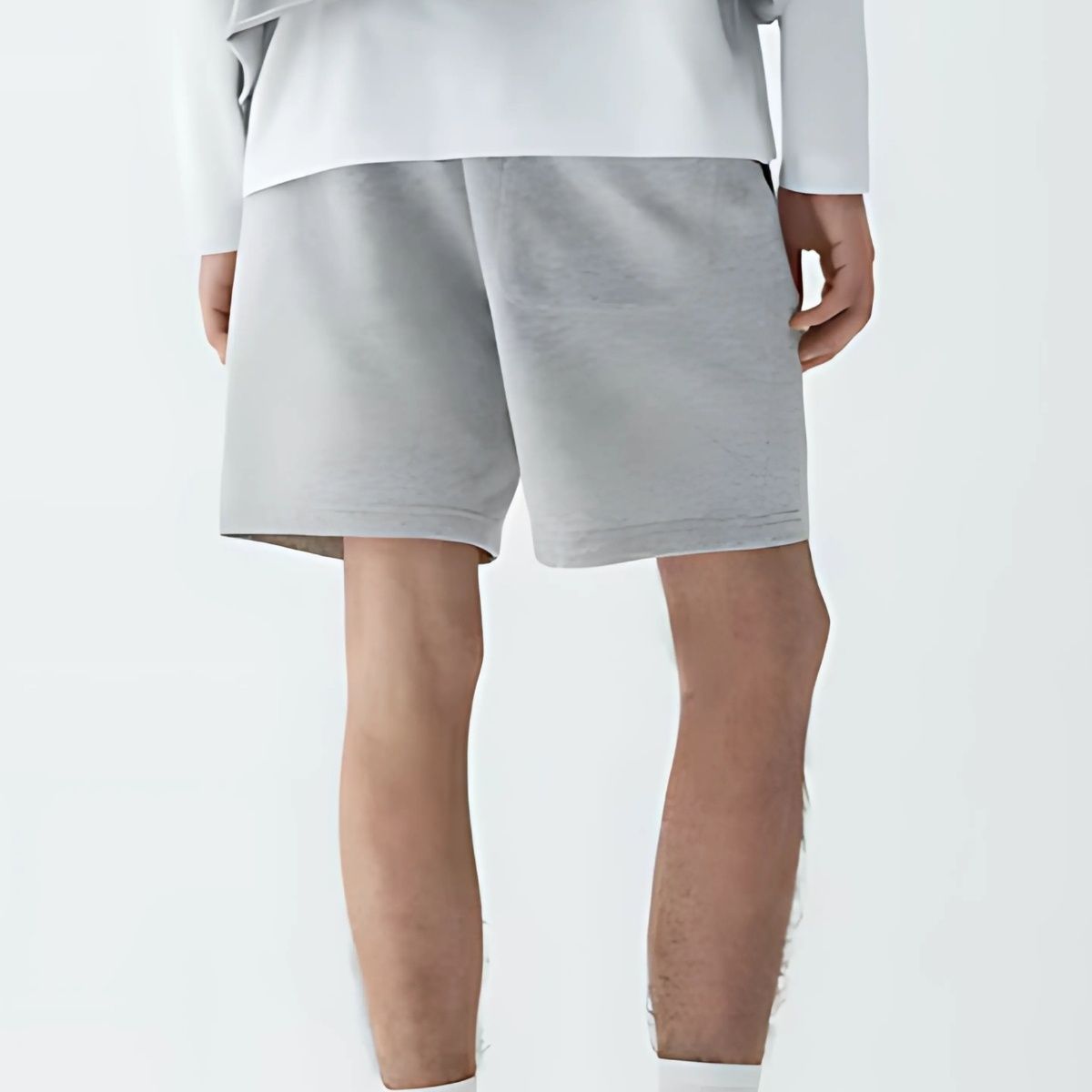 EQL Men's Pure Cotton Shorts | Light Grey Melange - L