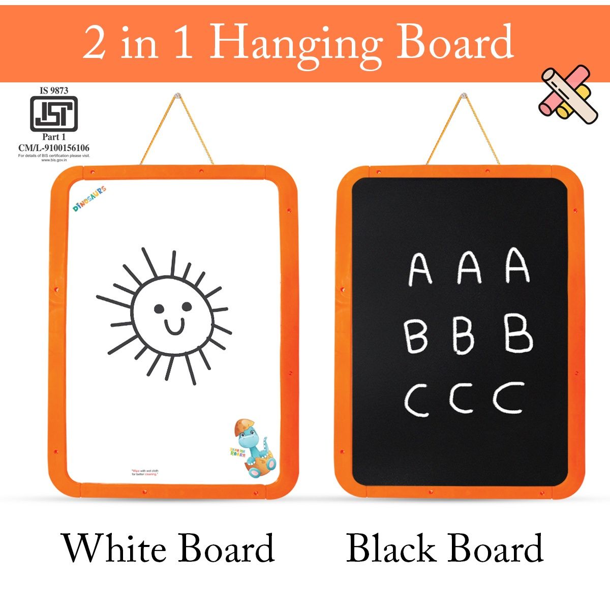 Itoys 2 in 1 Hanging Board Big- Dino (Colour May Vary)