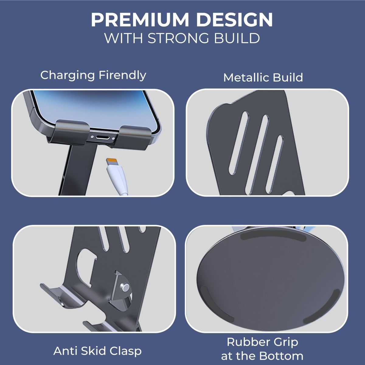 Kratos Rotatable and Foldable Mobile & Tablet Stand|360� Multiple Adjustments| Anti Shake design
