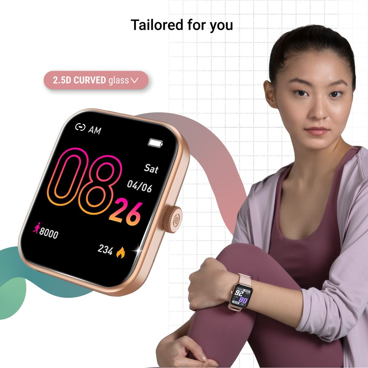 Noise Colorfit Loop Smartwatch - Rose Pink