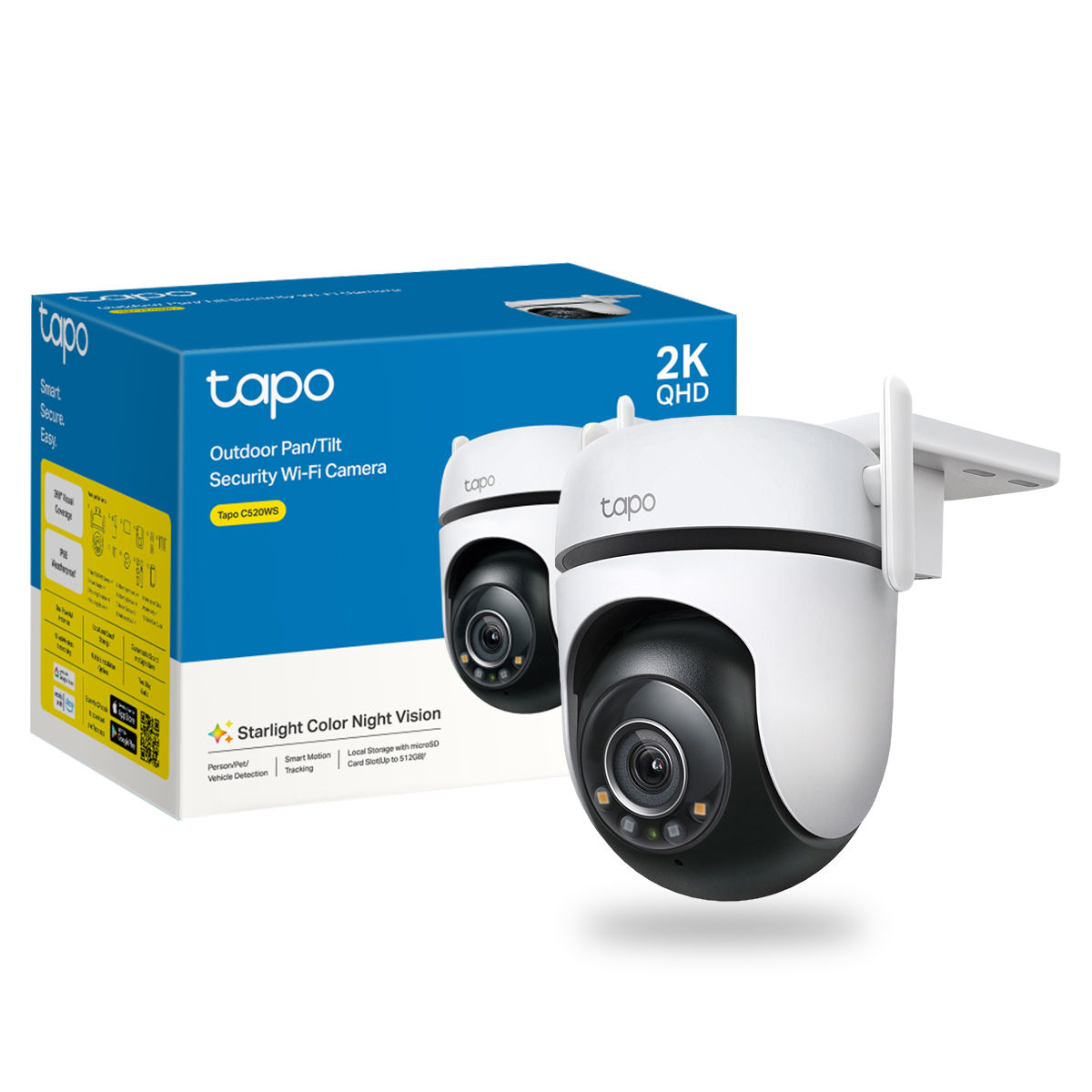 TP-link Tapo C520WS 2K QHD 4MP Outdoor Pan/Tilt Security Wi-Fi Camera, IP66 ,360° Visual Coverage
