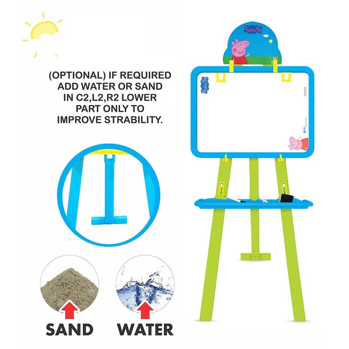 Itoys 8 in 1 Easel Board- Peppa (Colour May Vary)