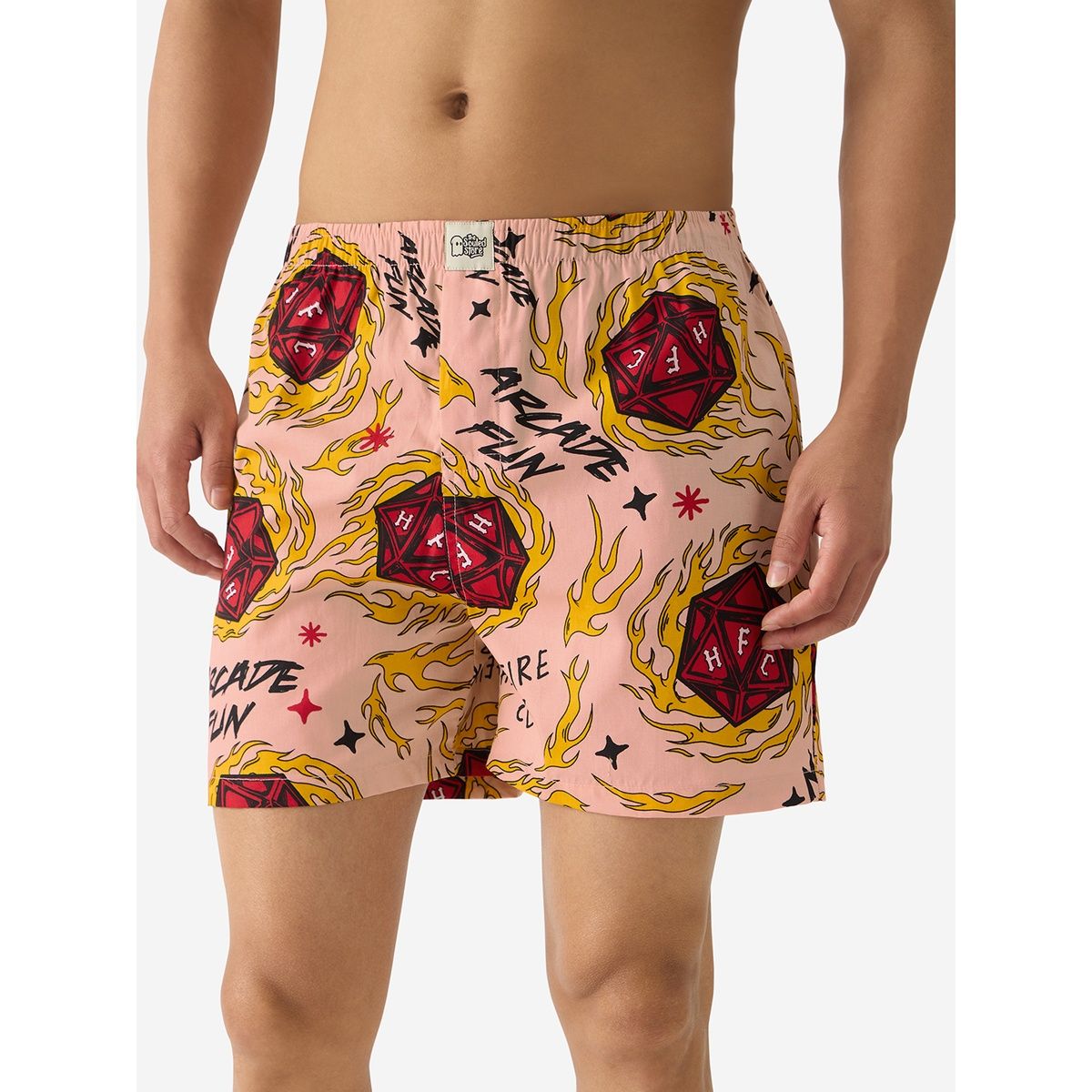 The Souled Store Men's Stranger Things Hellfire Club Boxer Shorts | Pink - XL