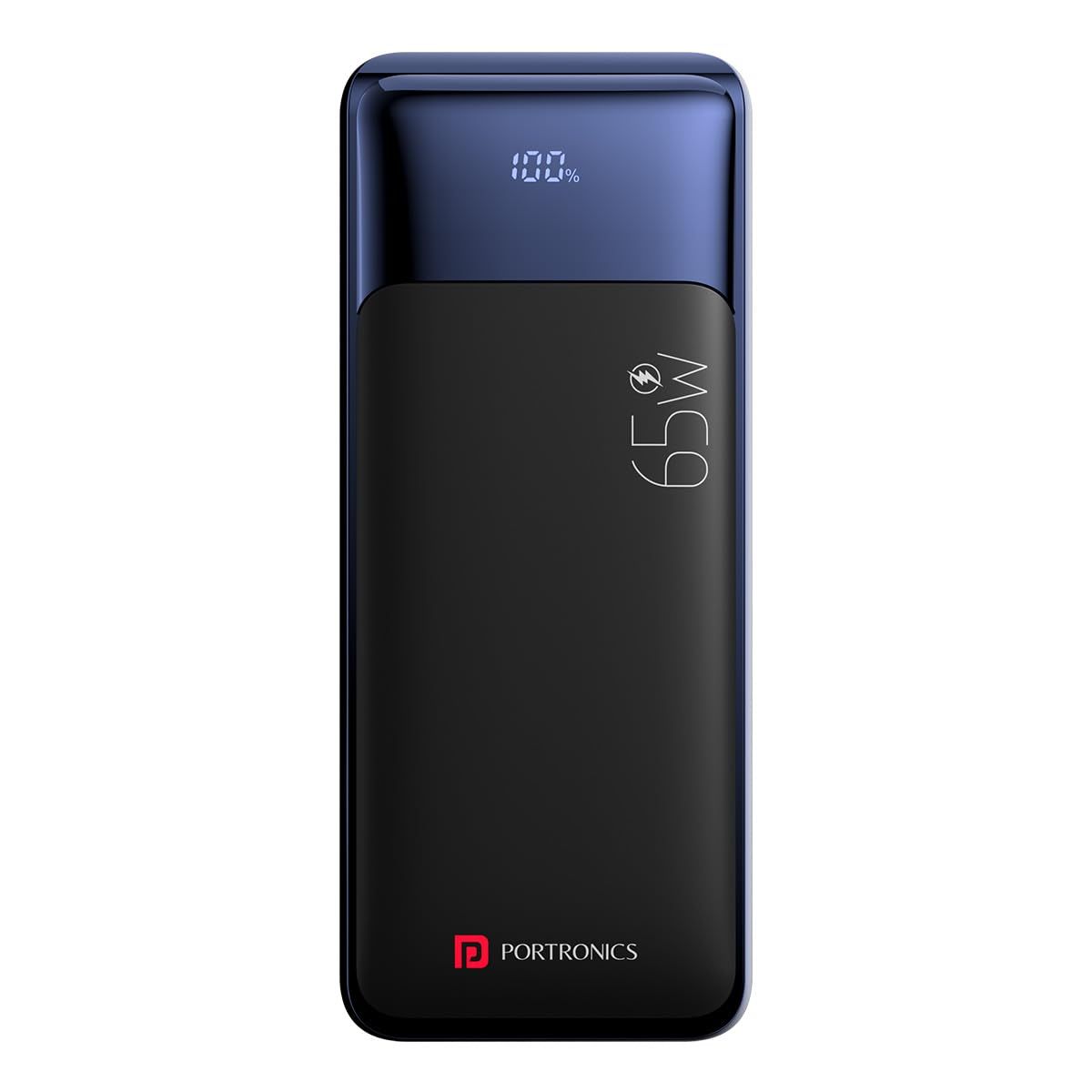 Portronics Ampbox 27K 65W 27000 mAh 4-in-1 Fast charging Power Bank with 2 Type C PD Output (Black)