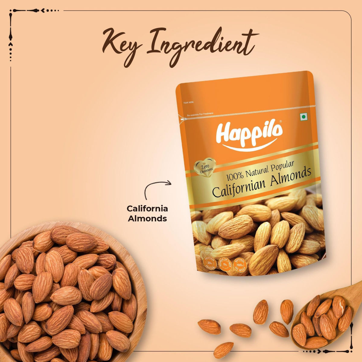 Happilo Natural Popular Californian Almonds